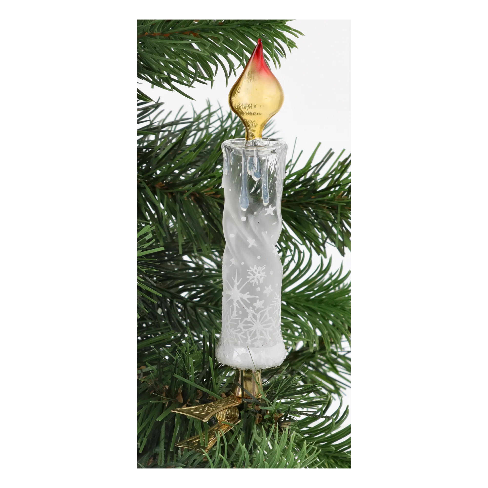 Snowflake Candle Handmade Glass Christmas ornaments 2025-010