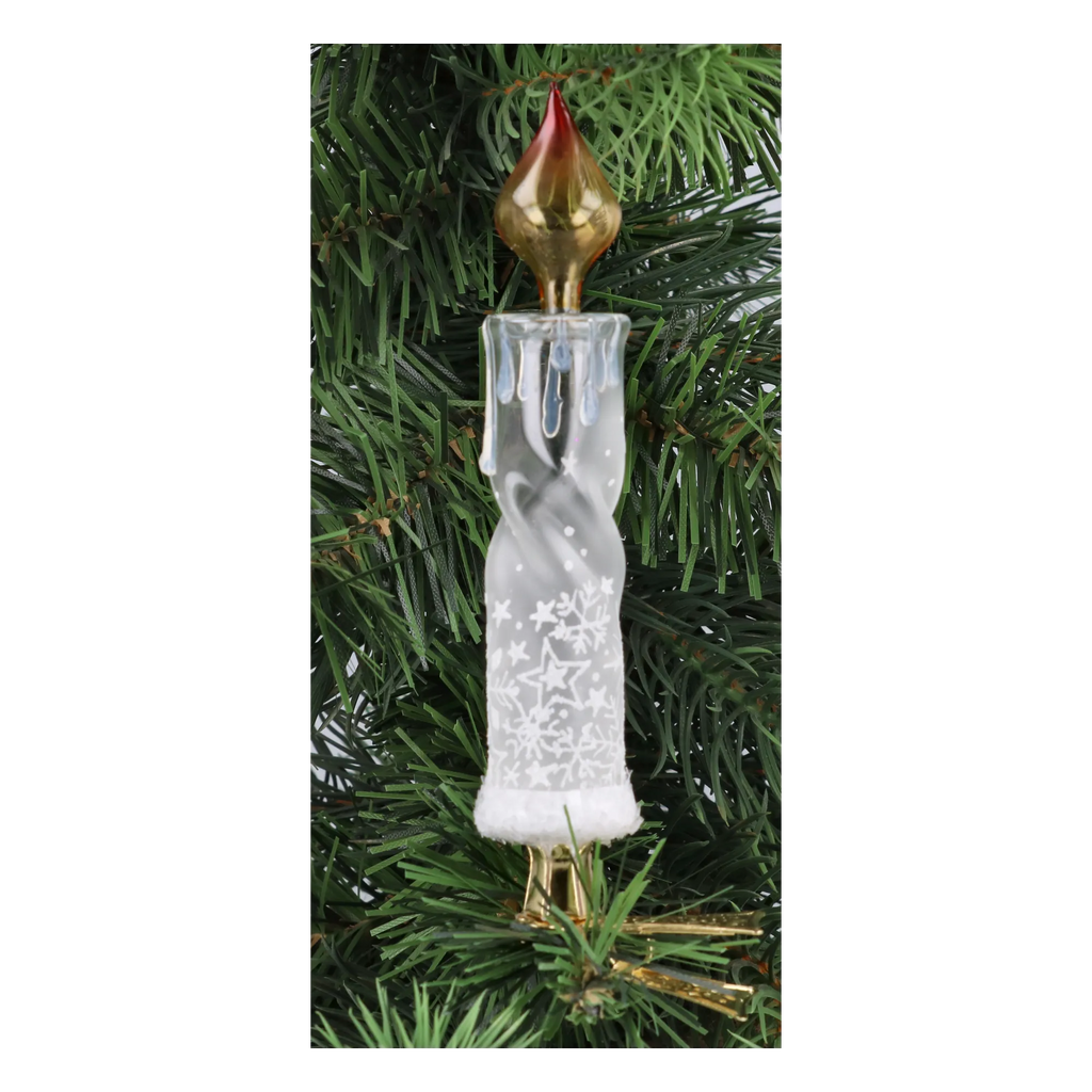 Frozen Amber Vigil | Hand-Painted Glass Ornament | Blubom 2025-010