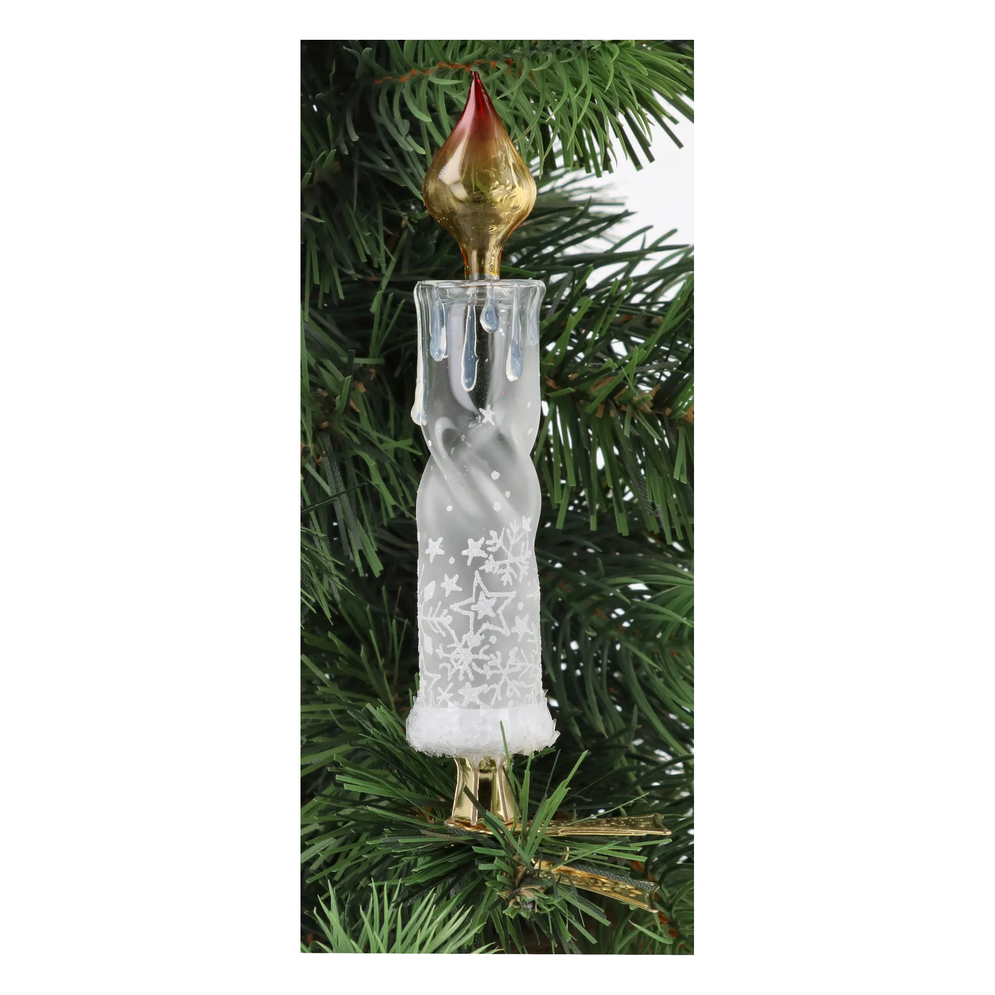 Snowflake Candle Handmade Glass Christmas ornaments 2025-010