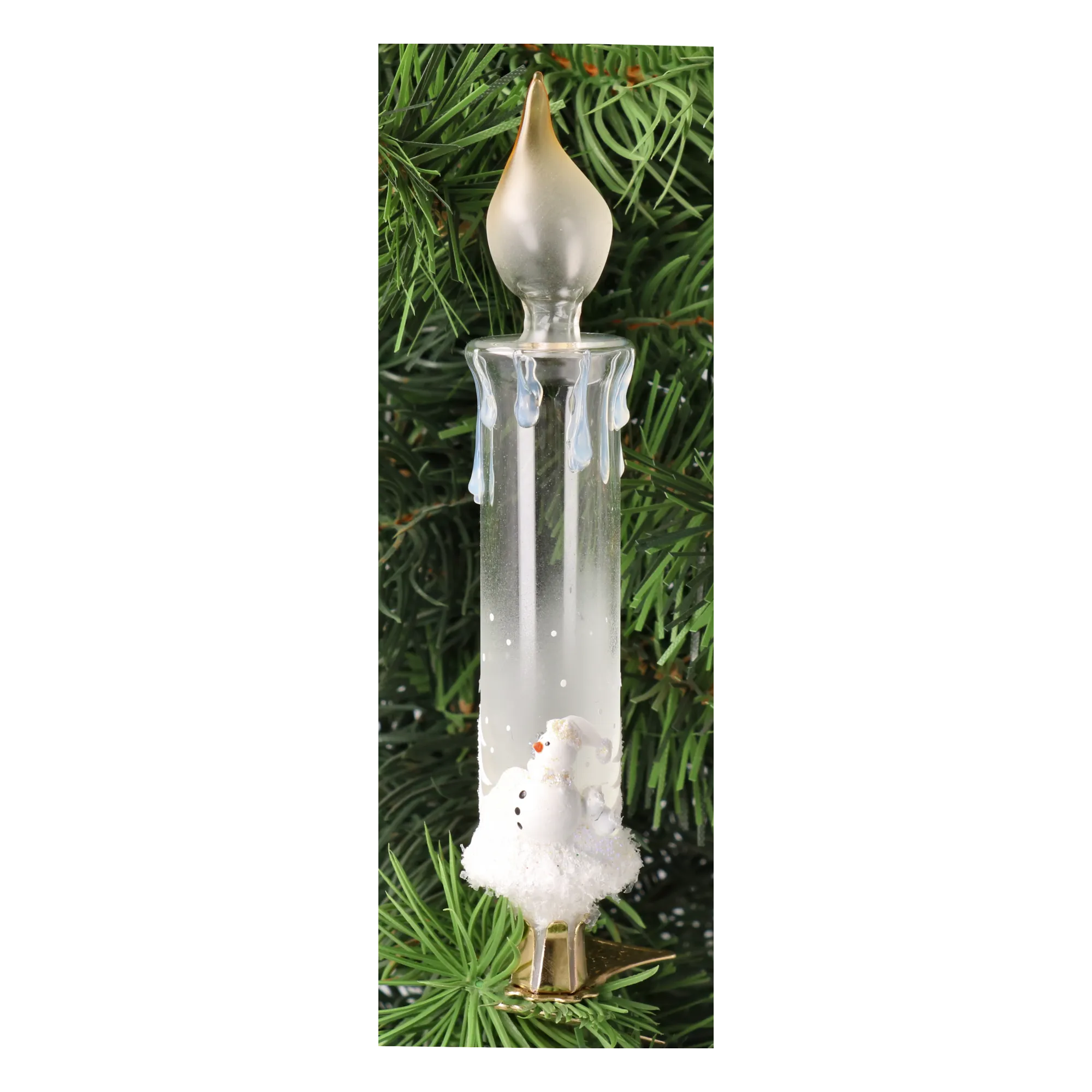 Clip-On Candle in Snowman