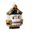 Załaduj obraz do przeglądarki galerii, Enchanted Nutcracker. Handmade Glass Christmas ornament. 2025-023
