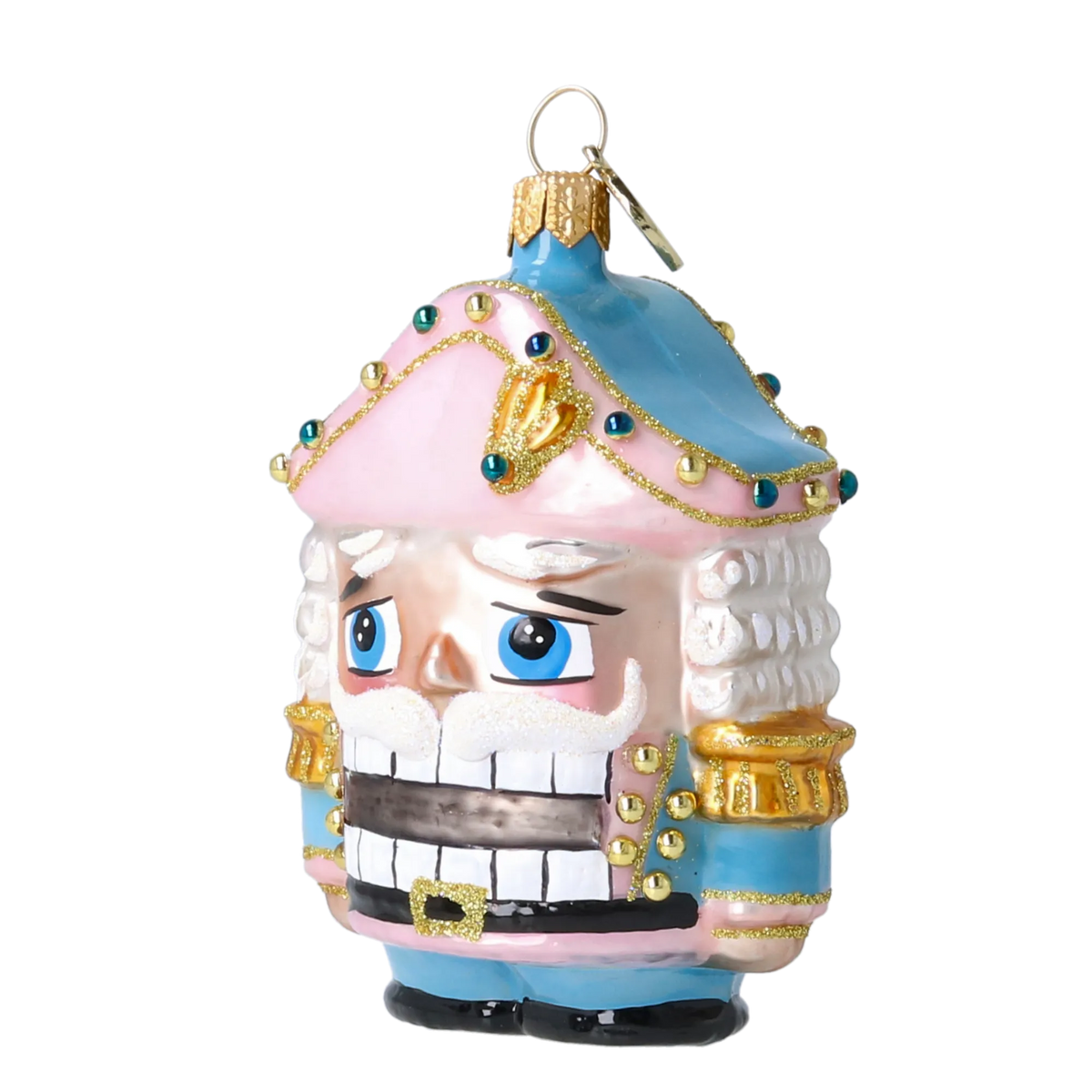 Gallant Blush Sentry | Hand-Painted Glass Ornament | Blubom 2025-024