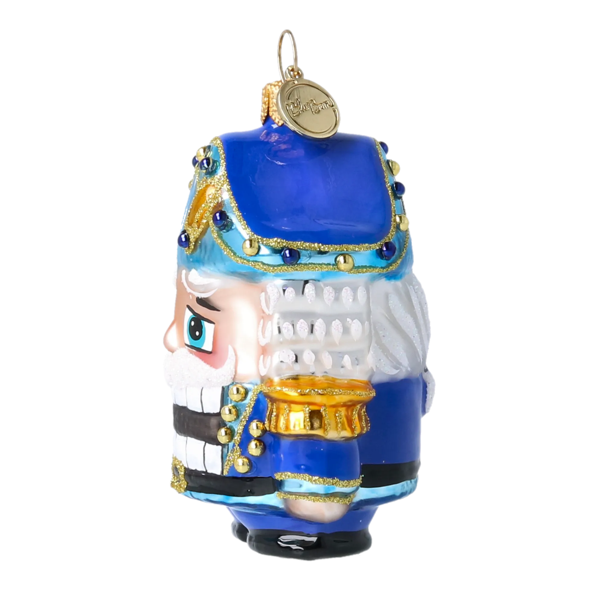 Blue Nutcracker - Handmade Glass Christmas Ornament. 2025-026