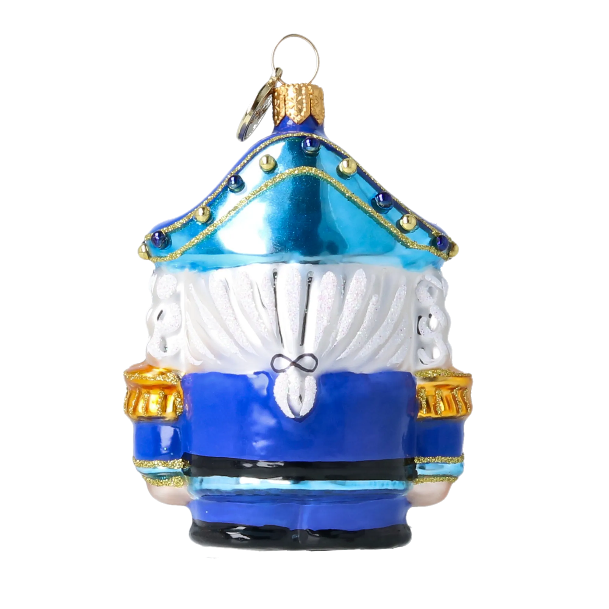 Blue Nutcracker - Handmade Glass Christmas Ornament. 2025-026
