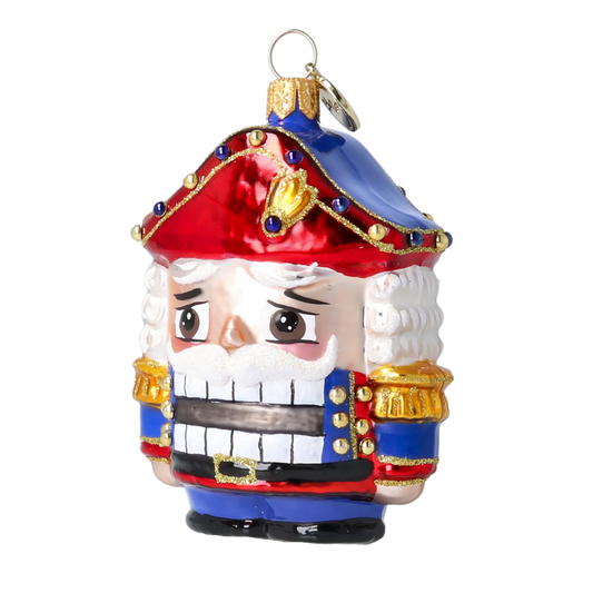 Nutcracker in Royal Colors. Handmade Glass Christmas ornament. 2025-027