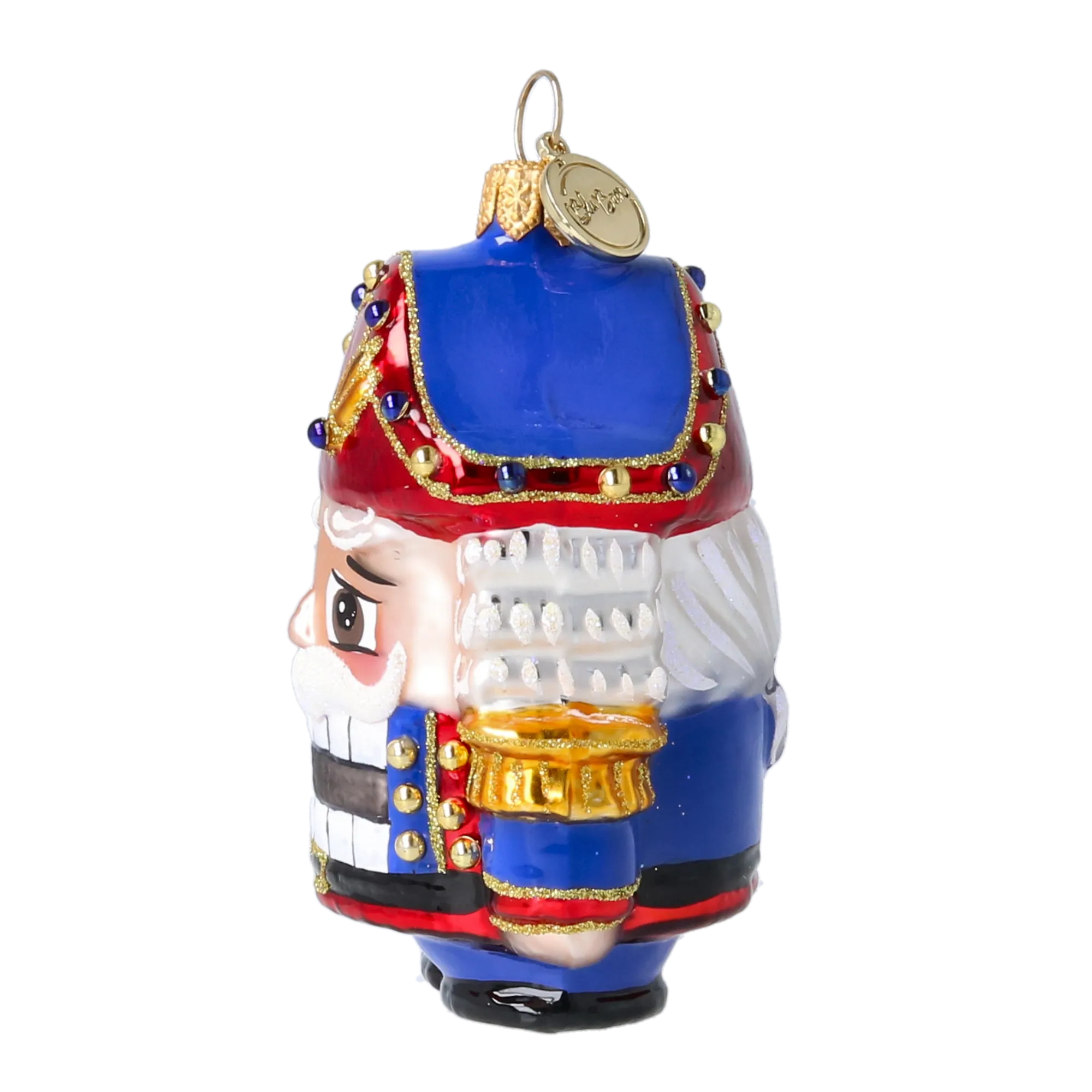Nutcracker in Royal Colors. Handmade Glass Christmas ornament. 2025-027