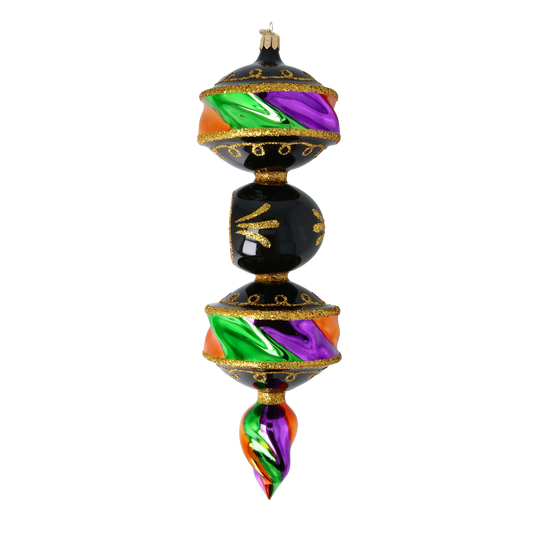 Jewel of the Night - Drop. Handmade Glass Christmas ornament. 2025-028