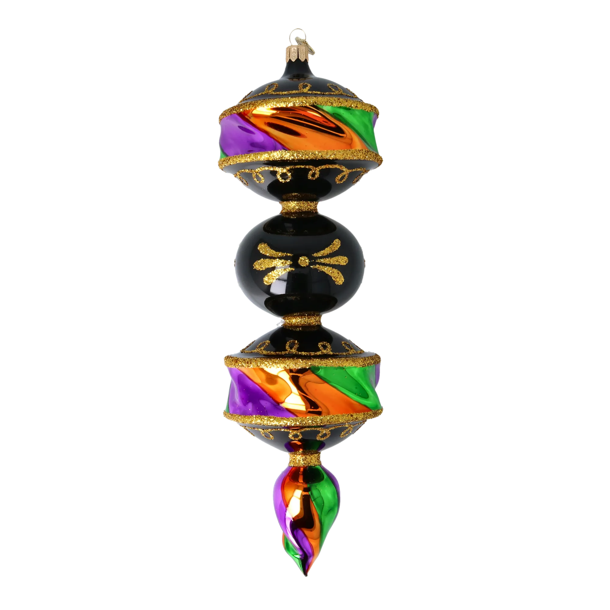 Jewel of the Night - Drop. Handmade Glass Christmas ornament. 2025-028