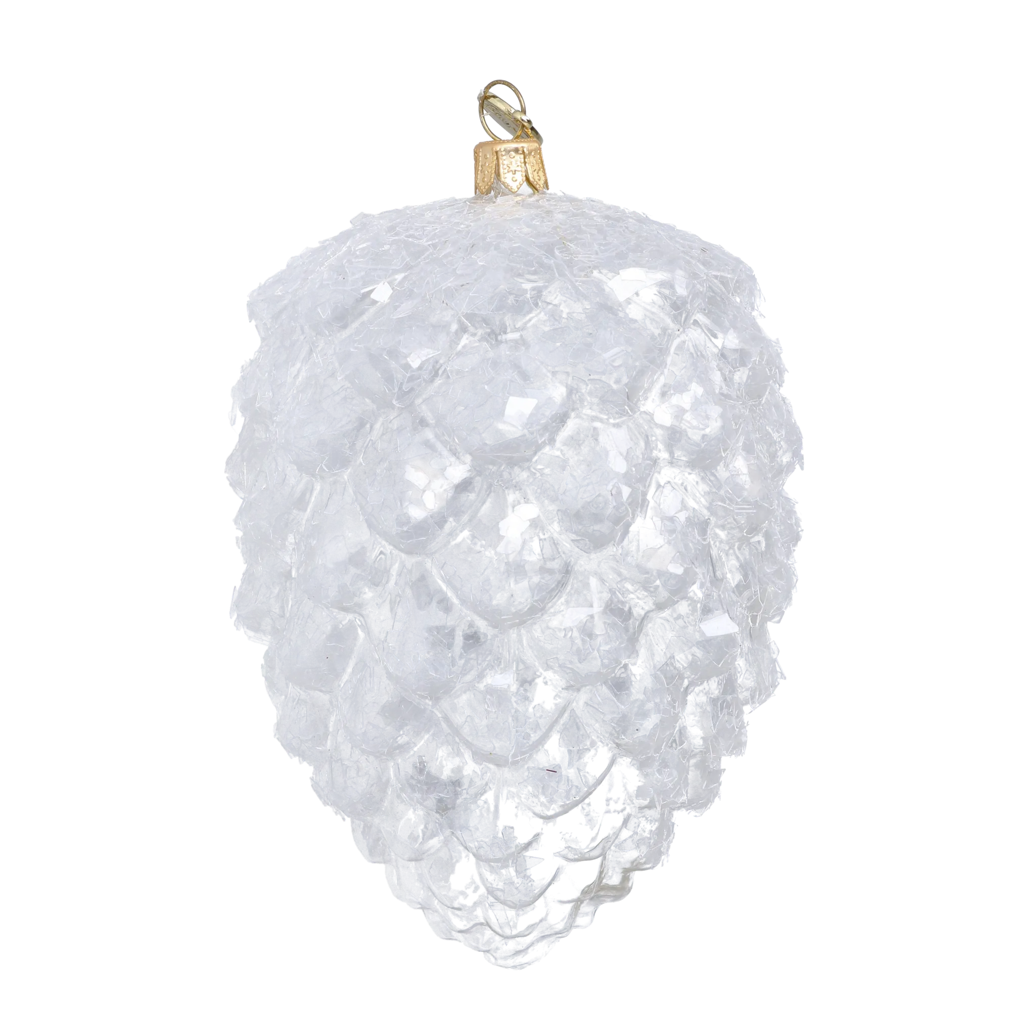 Ice Crystal Cone Ornament Handmade Glass Christmas ornament 2025-031