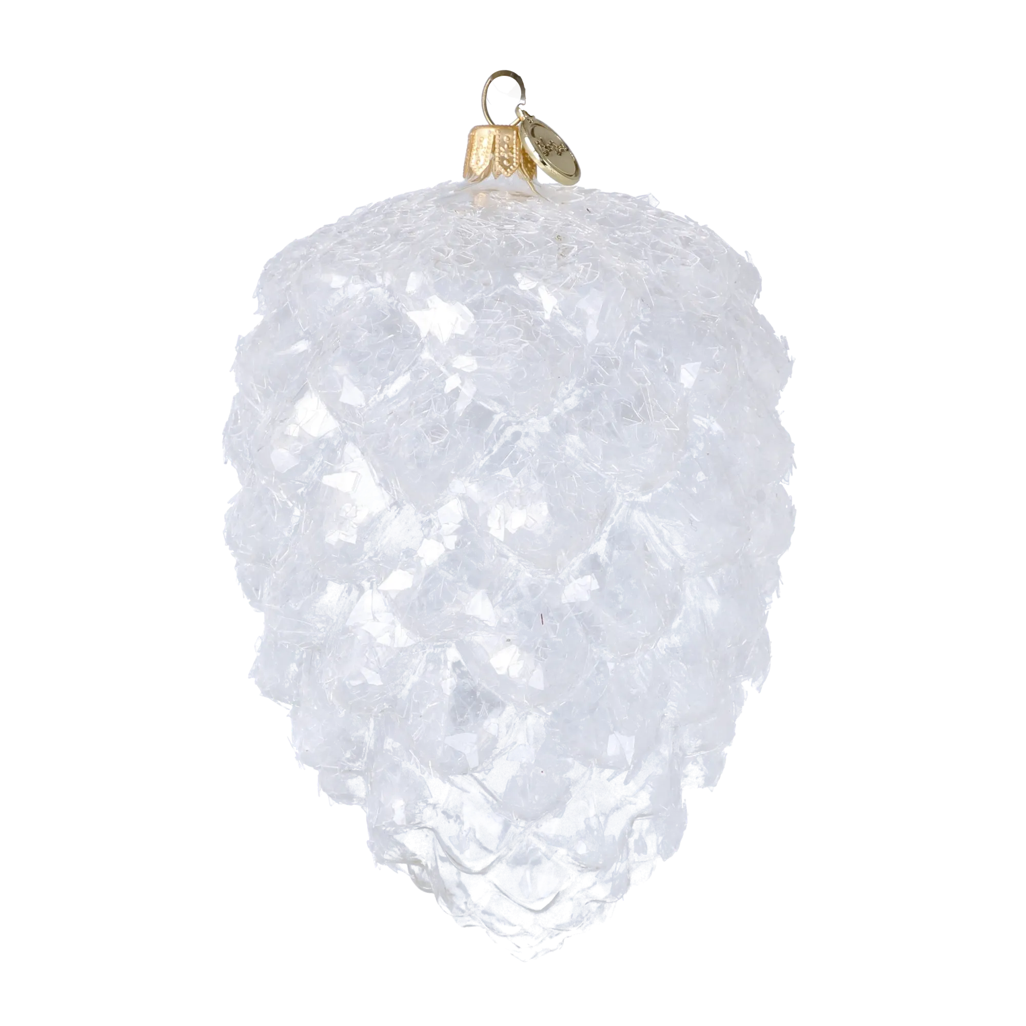 Ice Crystal Cone Ornament Handmade Glass Christmas ornament 2025-031
