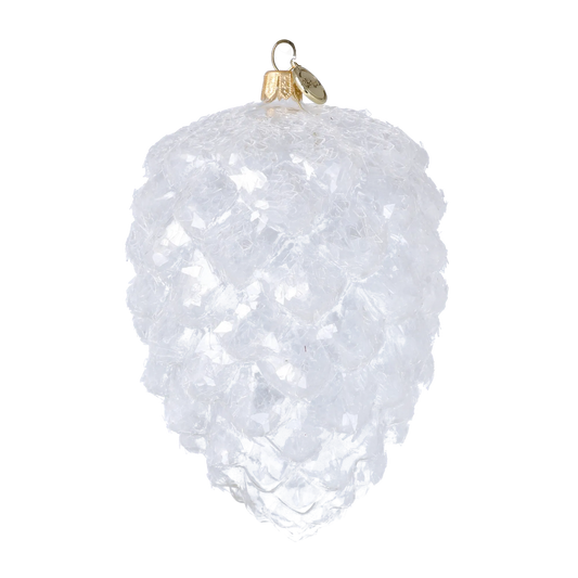Ice Crystal Cone Ornament Handmade Glass Christmas ornament 2025-031