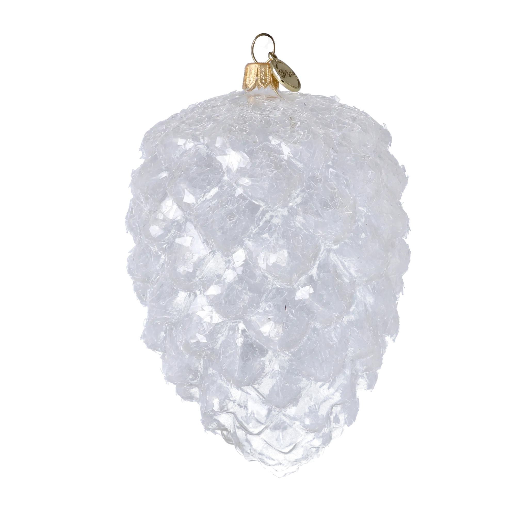 Ice Crystal Cone Ornament Handmade Glass Christmas ornament 2025-031