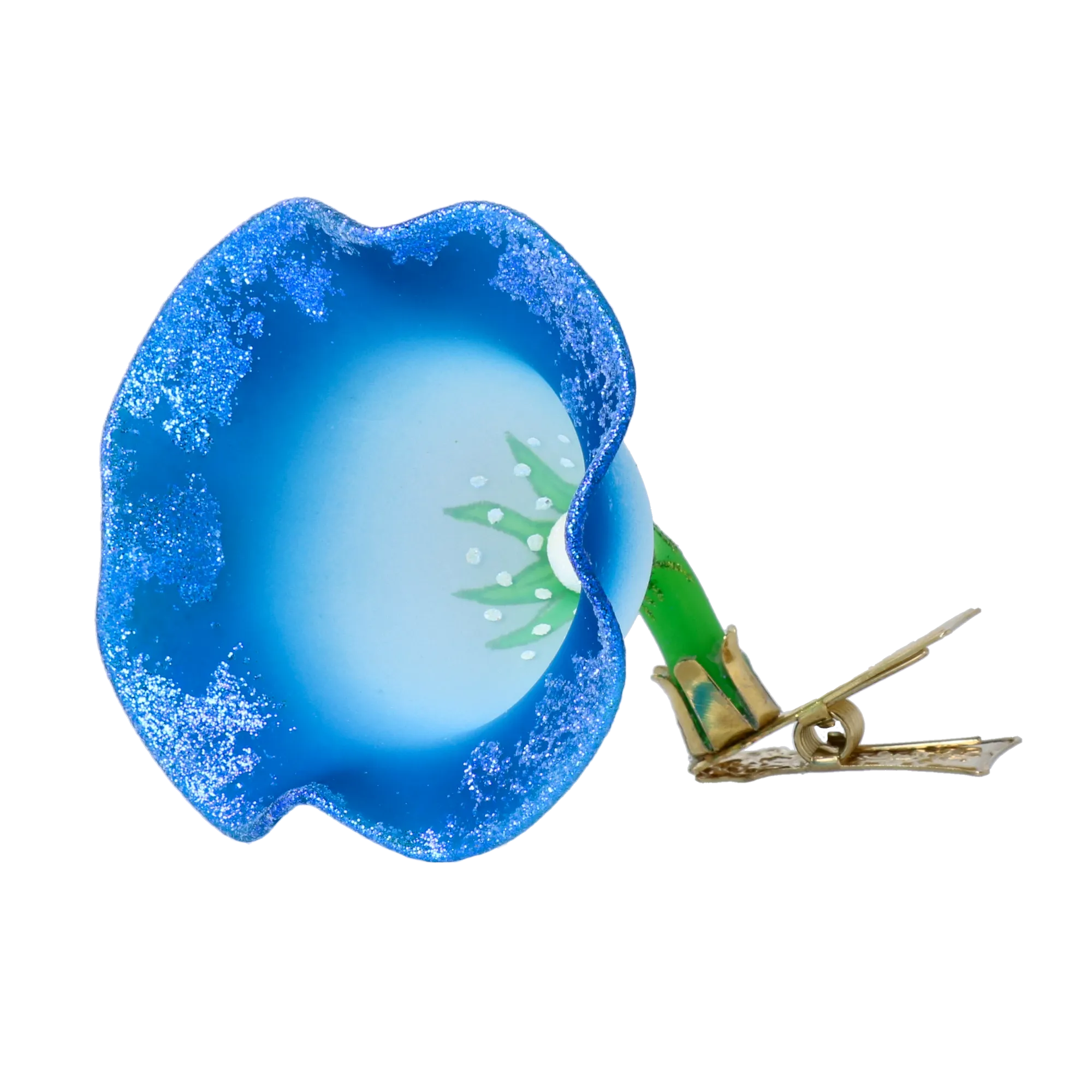 Blue Swallow. Handmade Glass Christmas ornament. 2025-034