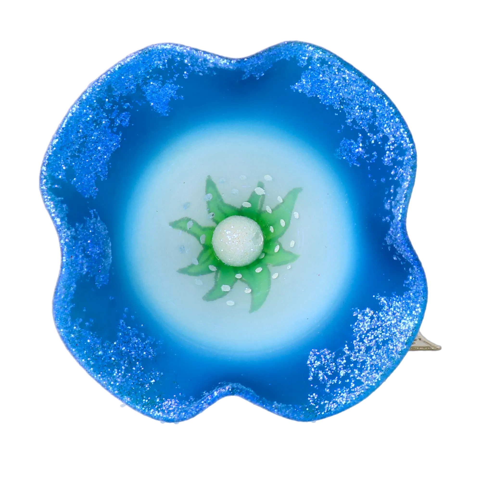 Blue Swallow. Handmade Glass Christmas ornament. 2025-034