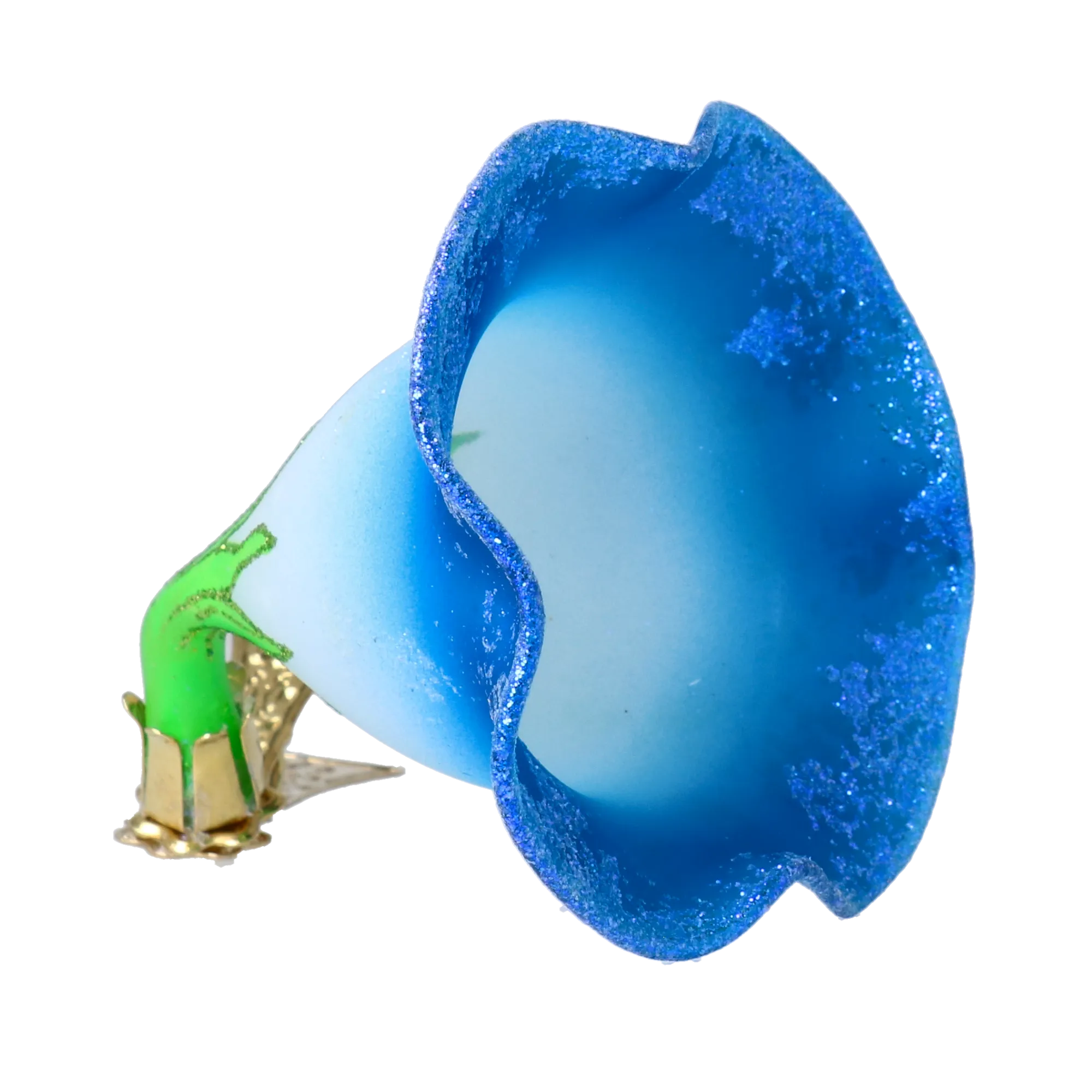 Blue Swallow. Handmade Glass Christmas ornament. 2025-034