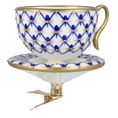 Load image into Gallery viewer, Imperial Tea cup Ornament Handmade Glass Christmas ornament. 2025-042
