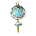 Azure Glacial Echo | Hand-Painted Glass Ornament | Blubom 2025-047