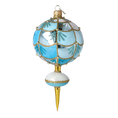 Load image into Gallery viewer, Azure Gilded Reflector Drop Premium christmas glass ornament 2025-047
