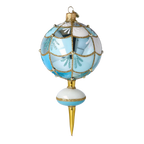Azure Glacial Echo | Hand-Painted Glass Ornament | Blubom 2025-047