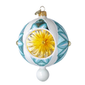 Azure Solar Zenith | Hand-Painted Glass Ornament | Blubom 2025-048