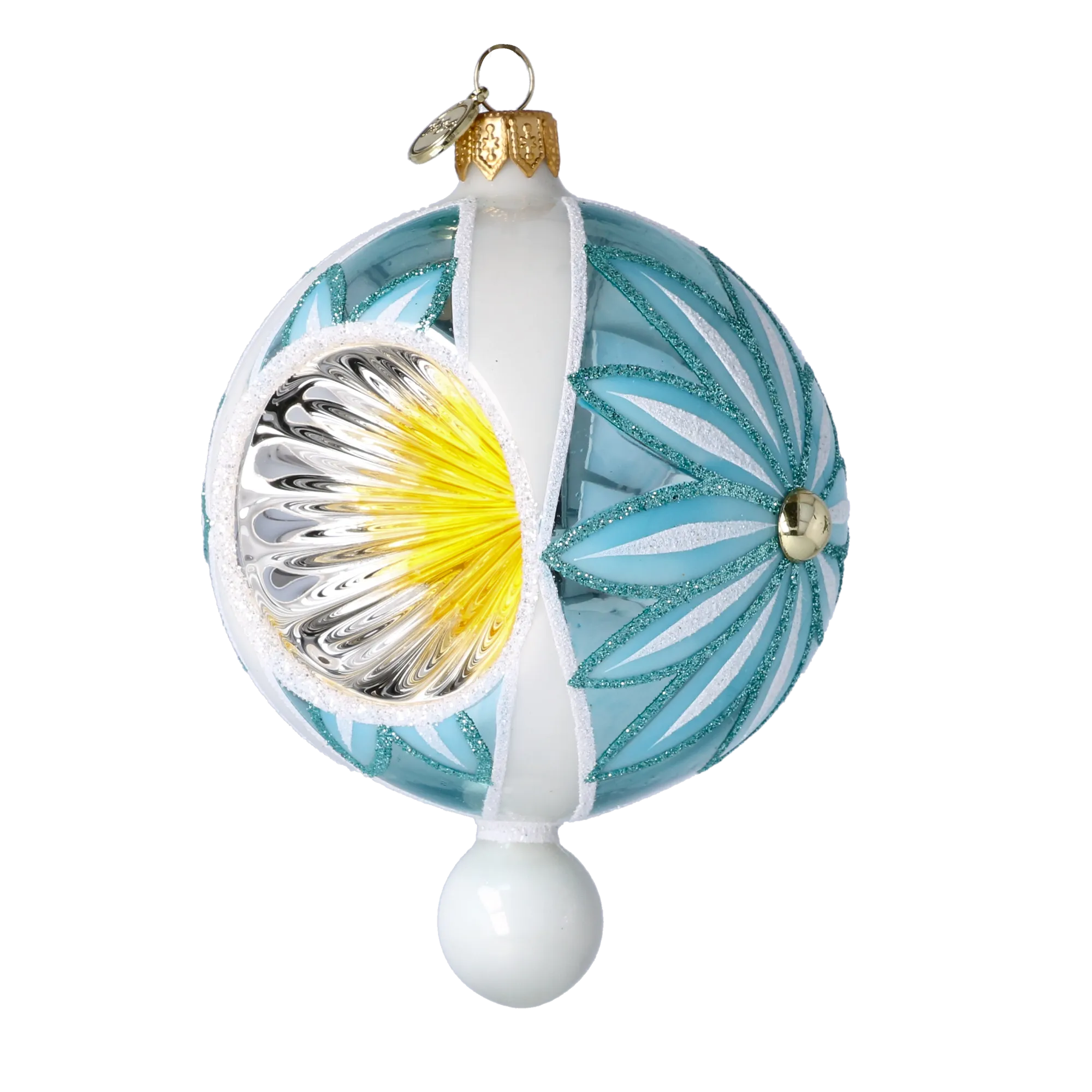 Winter Sunflower Handmade Glass Christmas ornament 2025-048