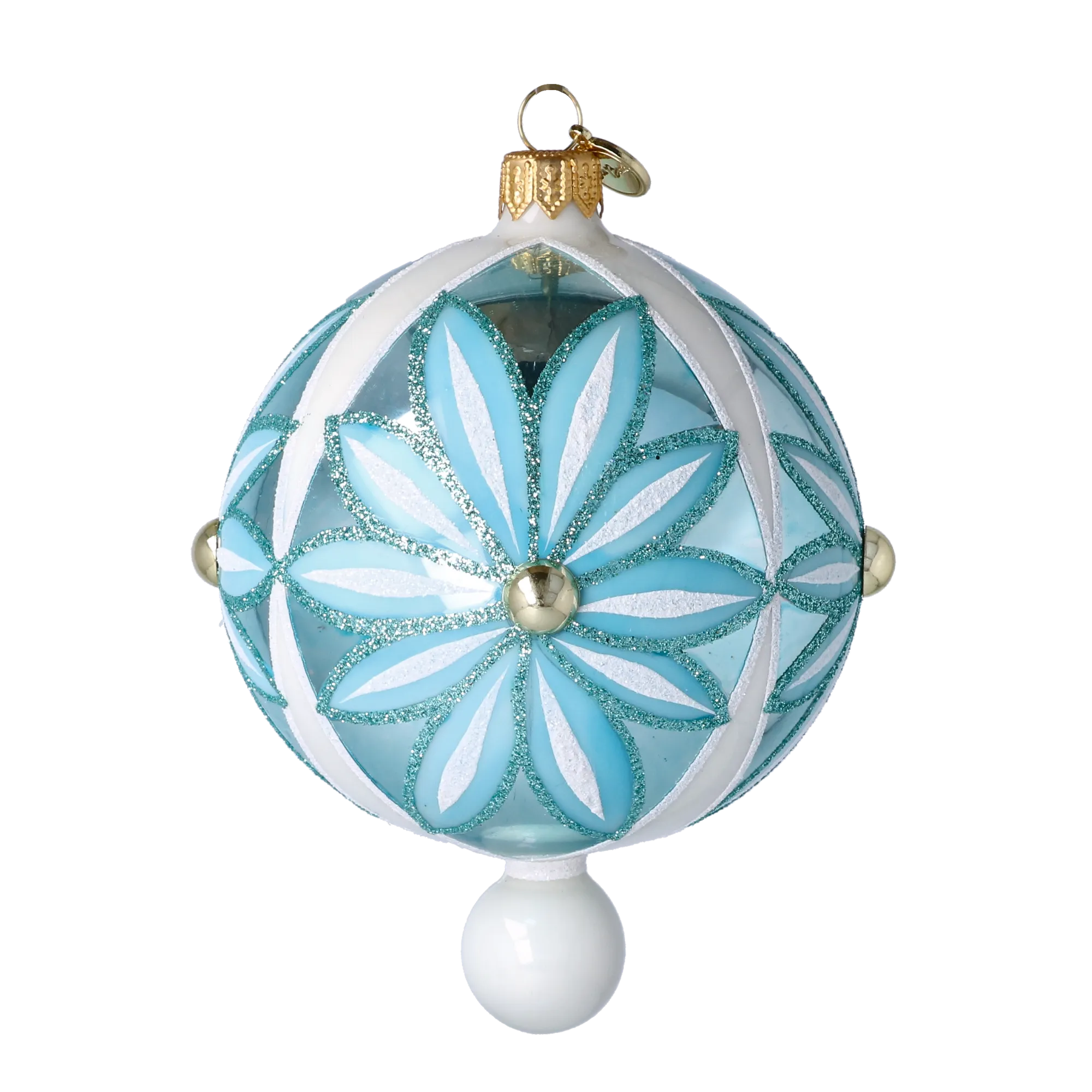 Winter Sunflower Handmade Glass Christmas ornament 2025-048