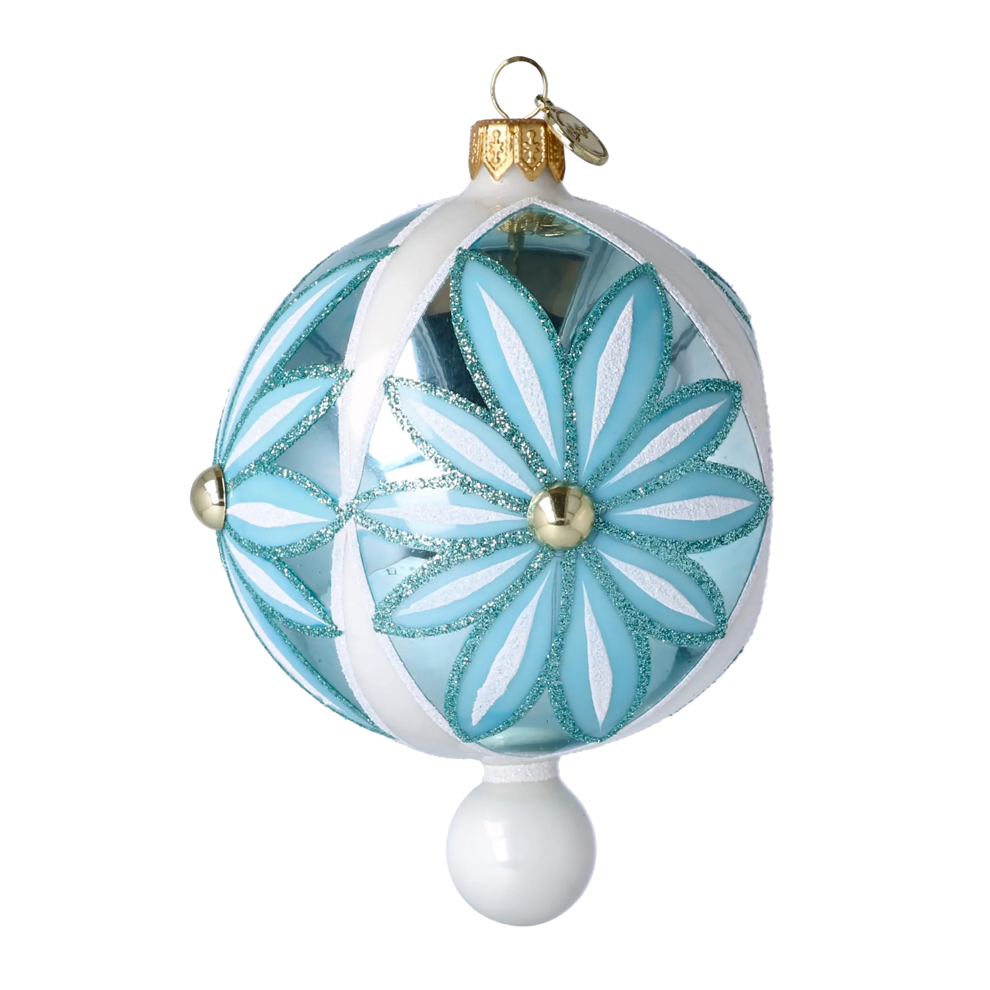 Winter Sunflower Handmade Glass Christmas ornament 2025-048