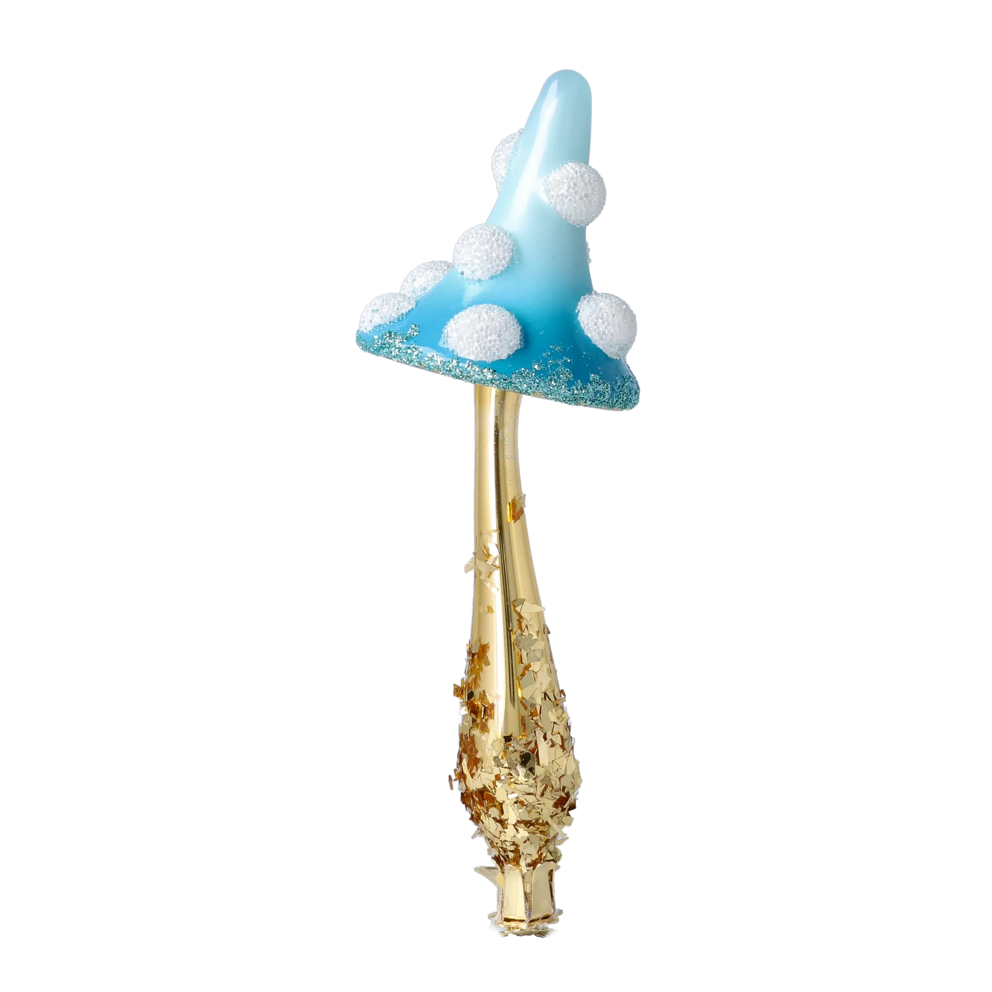 Azure Frost Gilded Mushroom Premium christmas glass ornament 2025-052