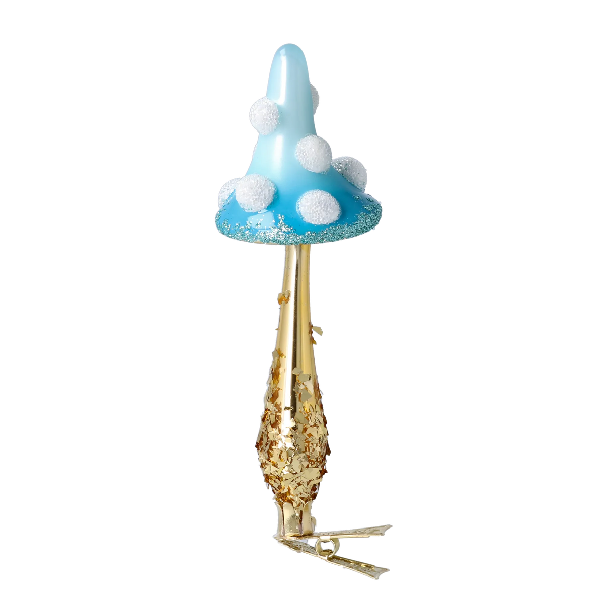 Stately Cerulean Toadstool | Hand-Painted Glass Ornament | Blubom 2025-052