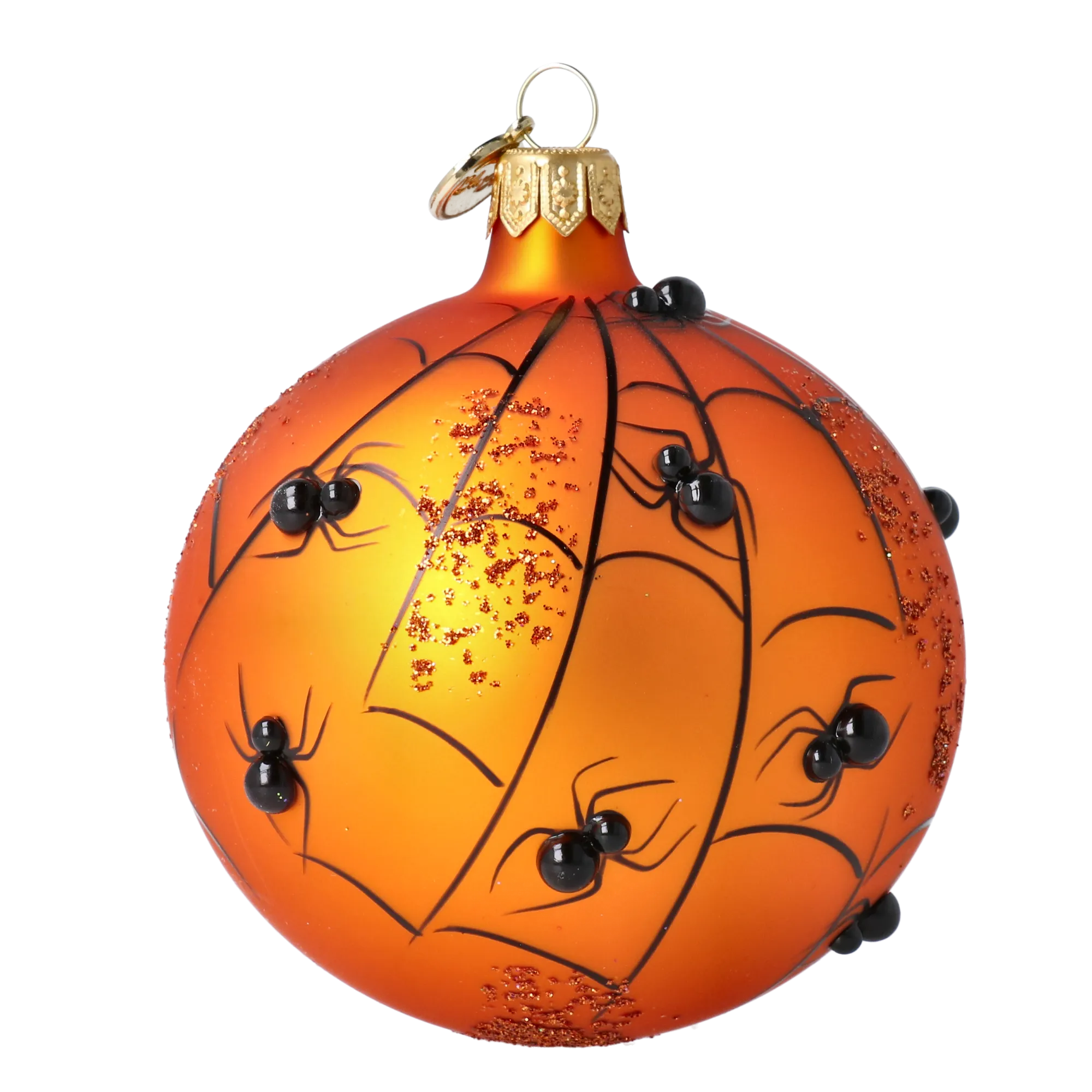 Amber Midnight Spider Web Premium christmas glass ornament 2025-083