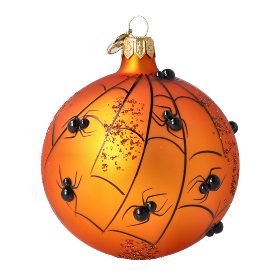 Amber Midnight Spider Web Premium christmas glass ornament 2025-083