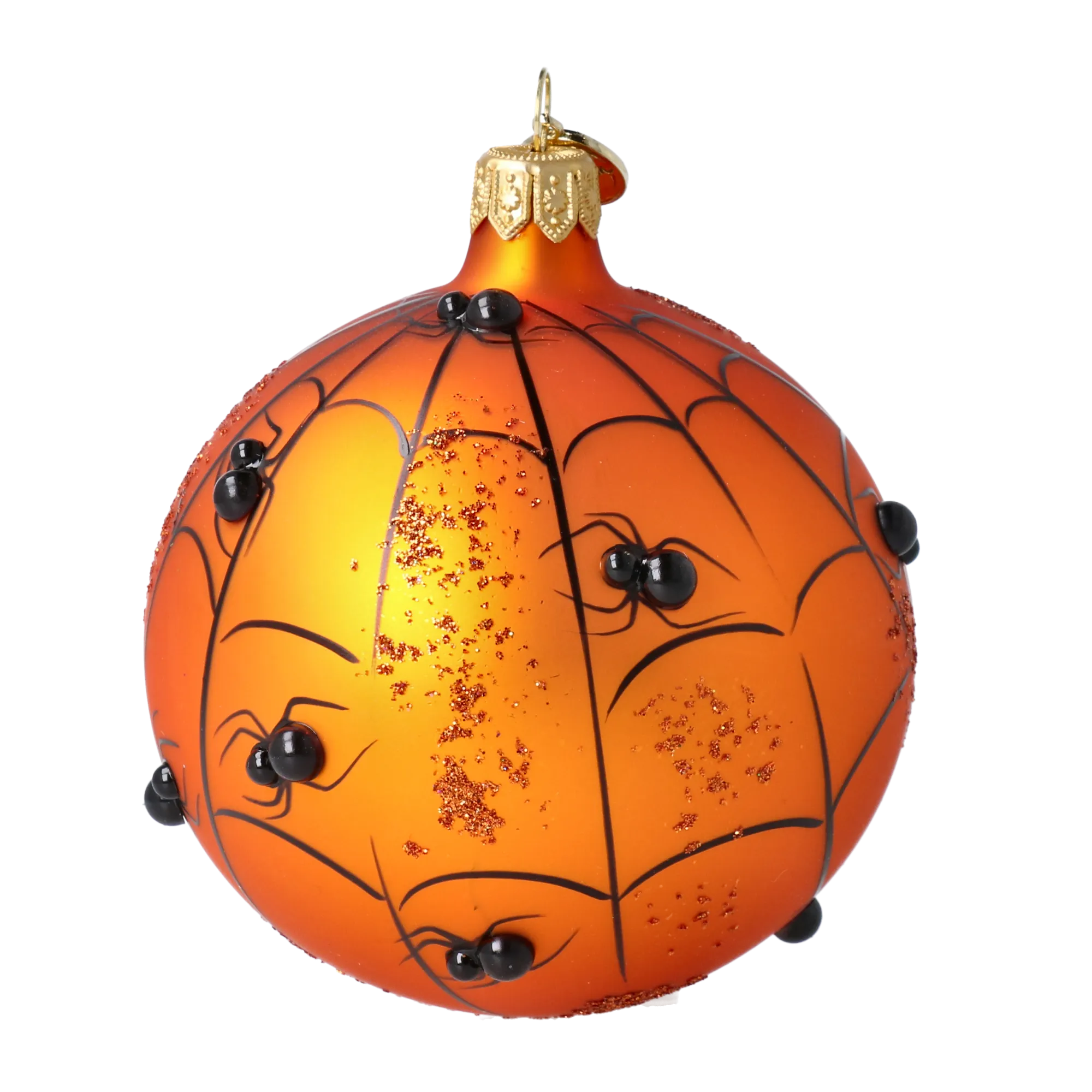 Amber Midnight Spider Web Premium christmas glass ornament 2025-083