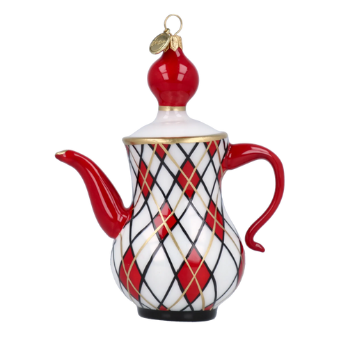 Harlequin Court Ritual | Hand-Painted Glass Ornament | Blubom 2025-091