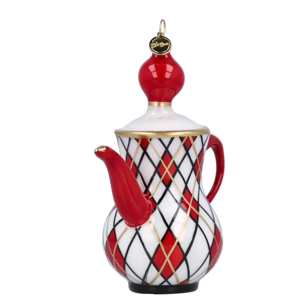 Harlequin Court Ritual | Hand-Painted Glass Ornament | Blubom 2025-091