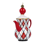 Harlequin Court Ritual | Hand-Painted Glass Ornament | Blubom 2025-091
