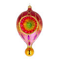Crimson Solstice Echo | Hand-Painted Glass Ornament | Blubom 2025-112