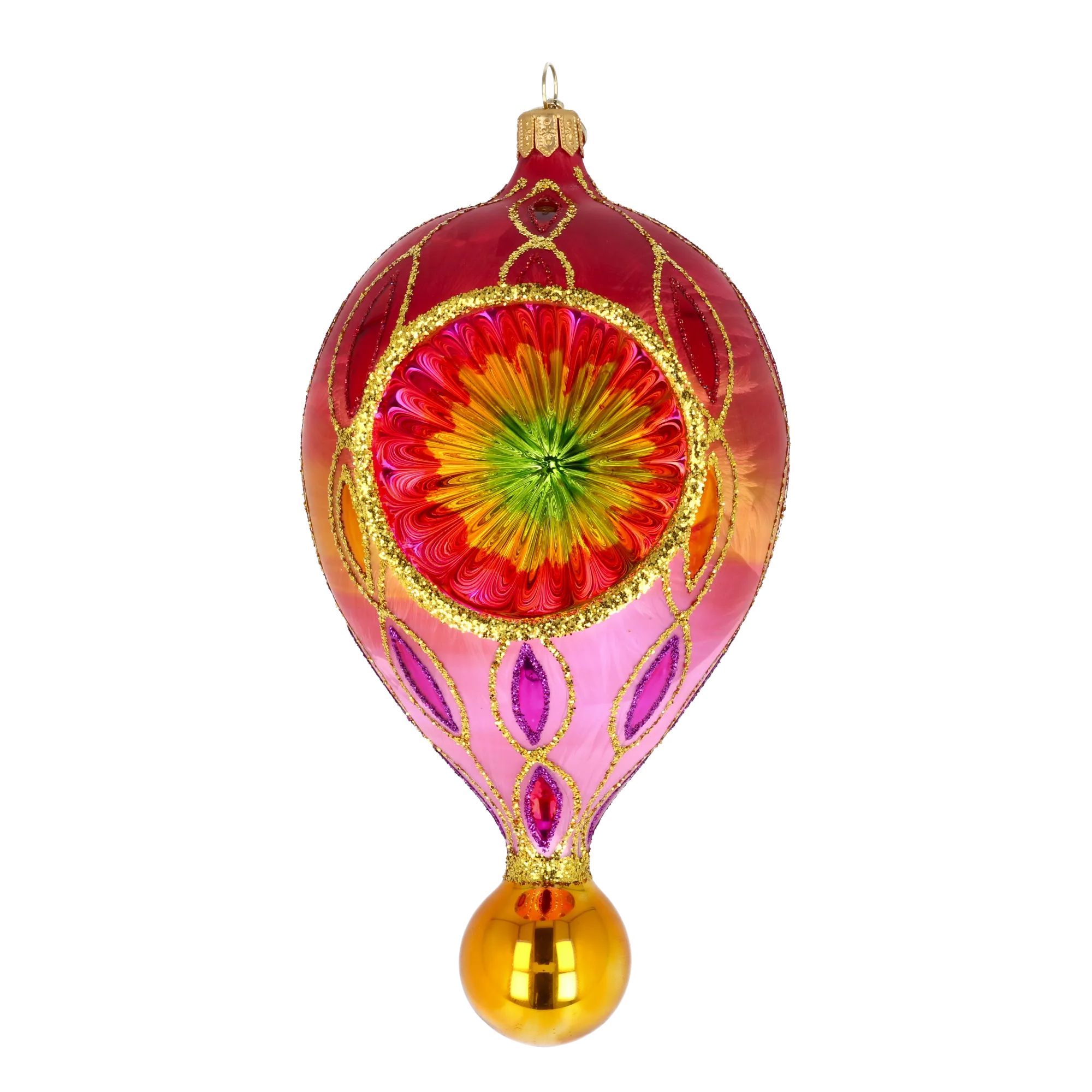 Amber Glow Glass Christmas ornament Retro Glass Reflector Ornament 2025-112