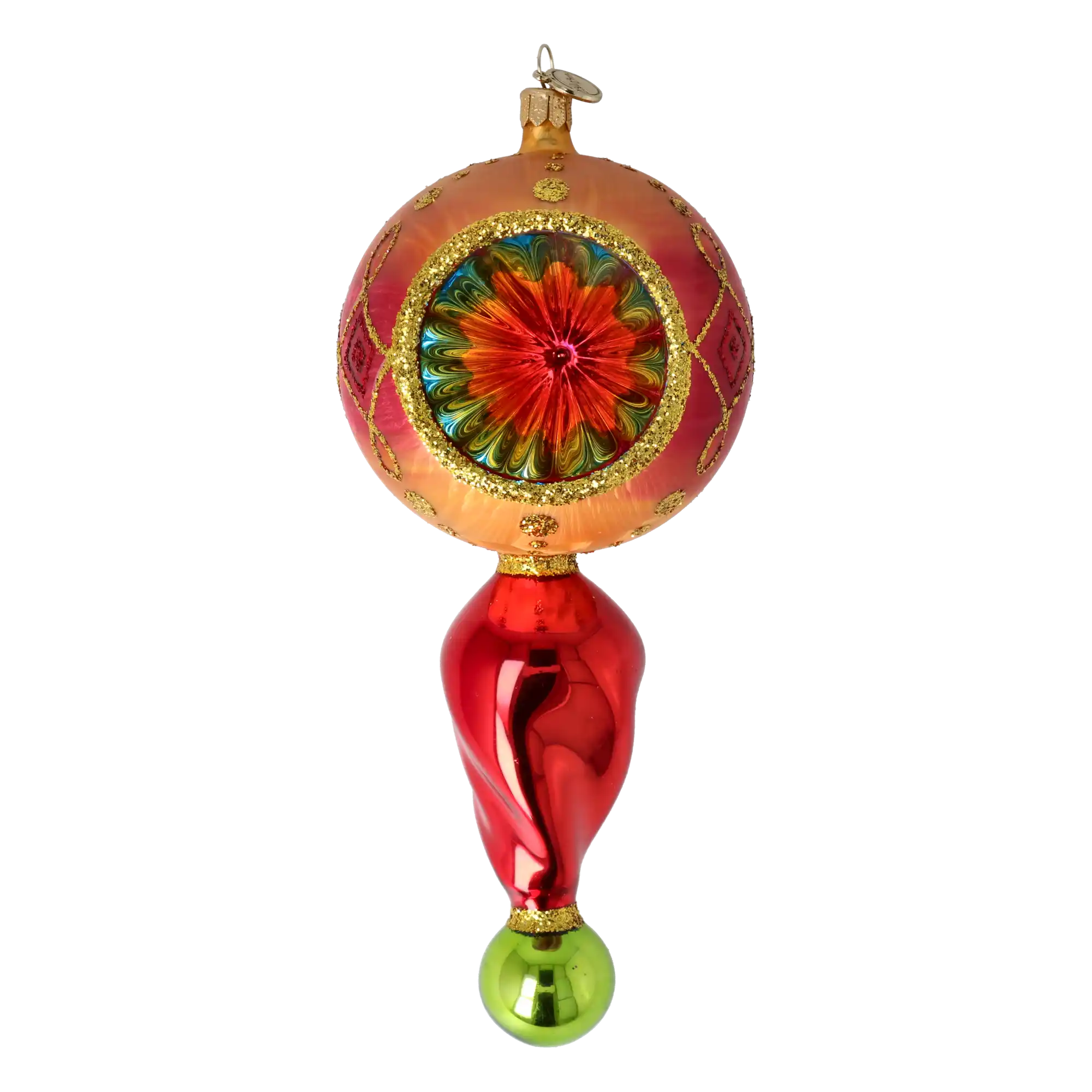Ruby Elegance Handmade Glass Christmas ornament Retro Glass Reflector Ornament