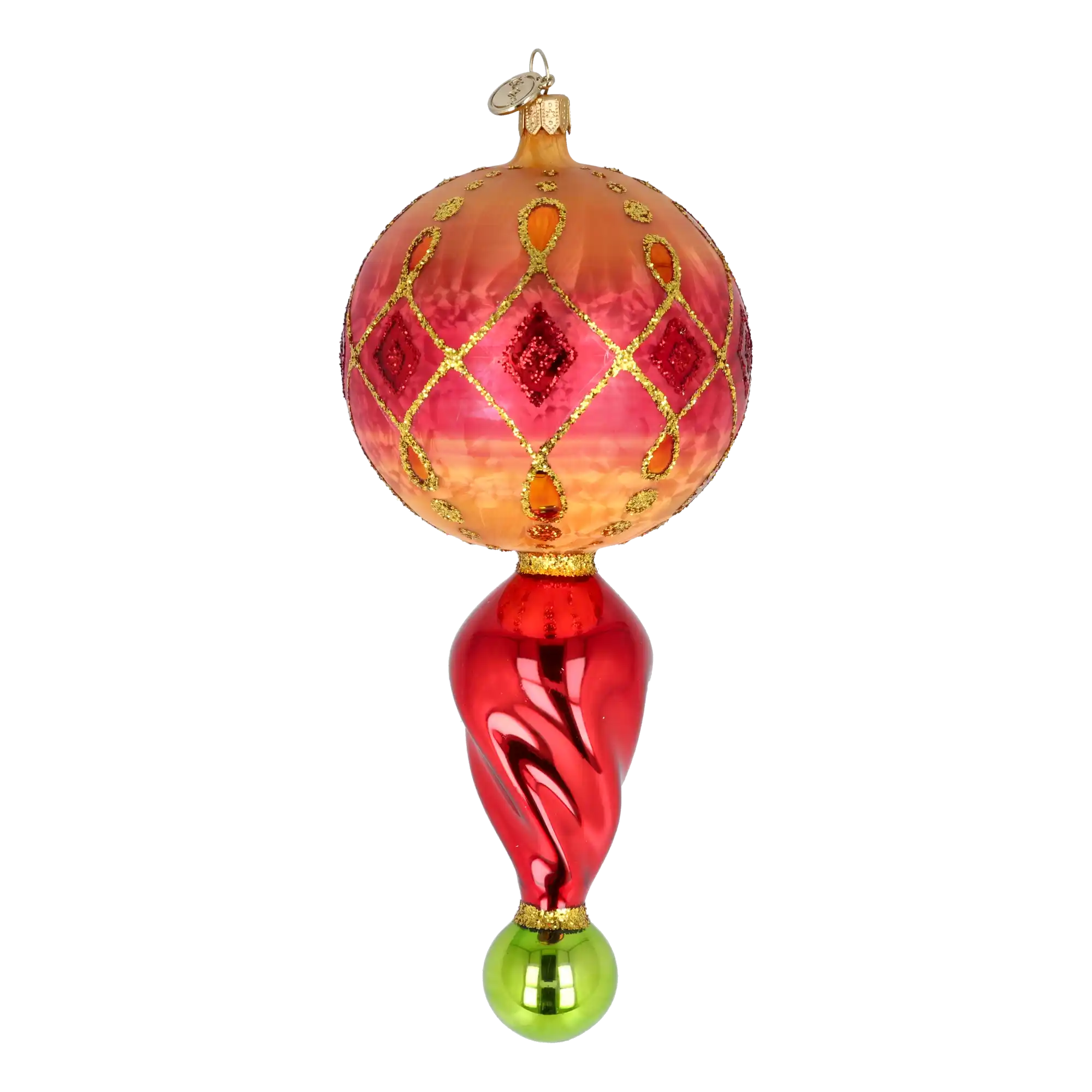 Ruby Elegance Handmade Glass Christmas ornament Retro Glass Reflector Ornament