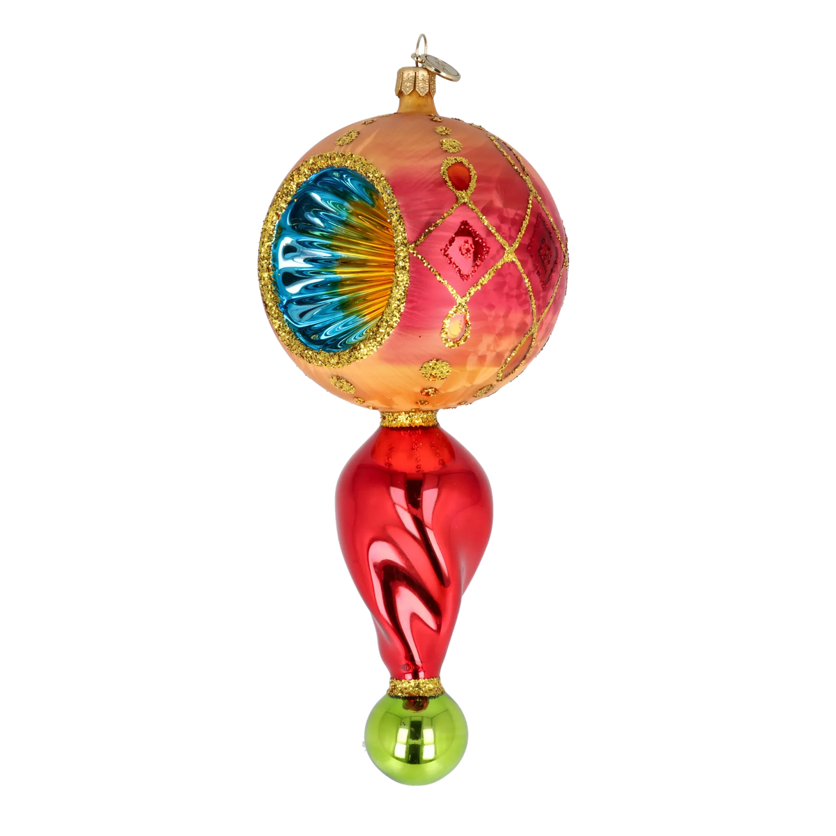 Saffron Solstice | Hand-Painted Glass Ornament | Blubom 2025-113