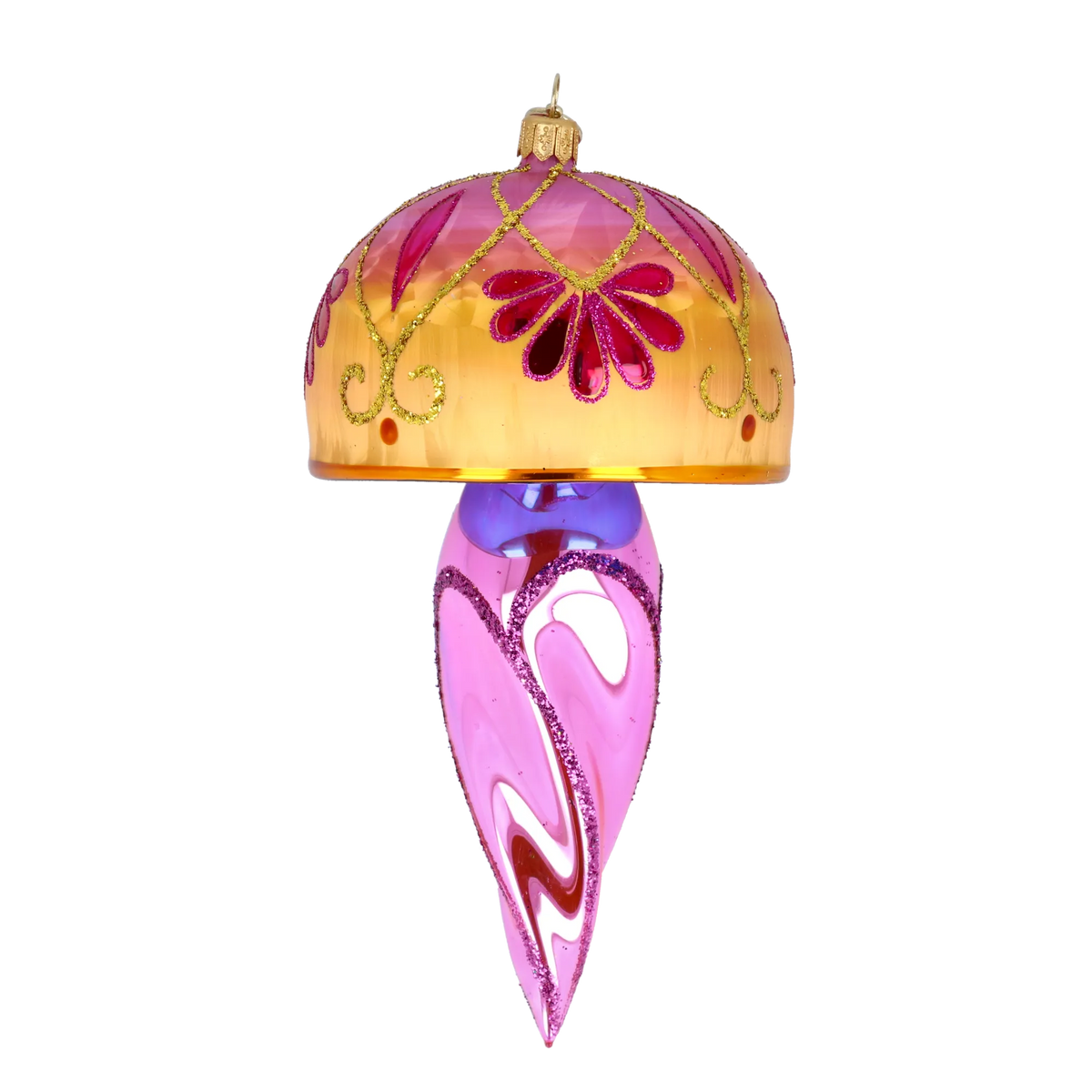 Imperial Orchid Tide | Hand-Painted Glass Ornament | Blubom 2025-114