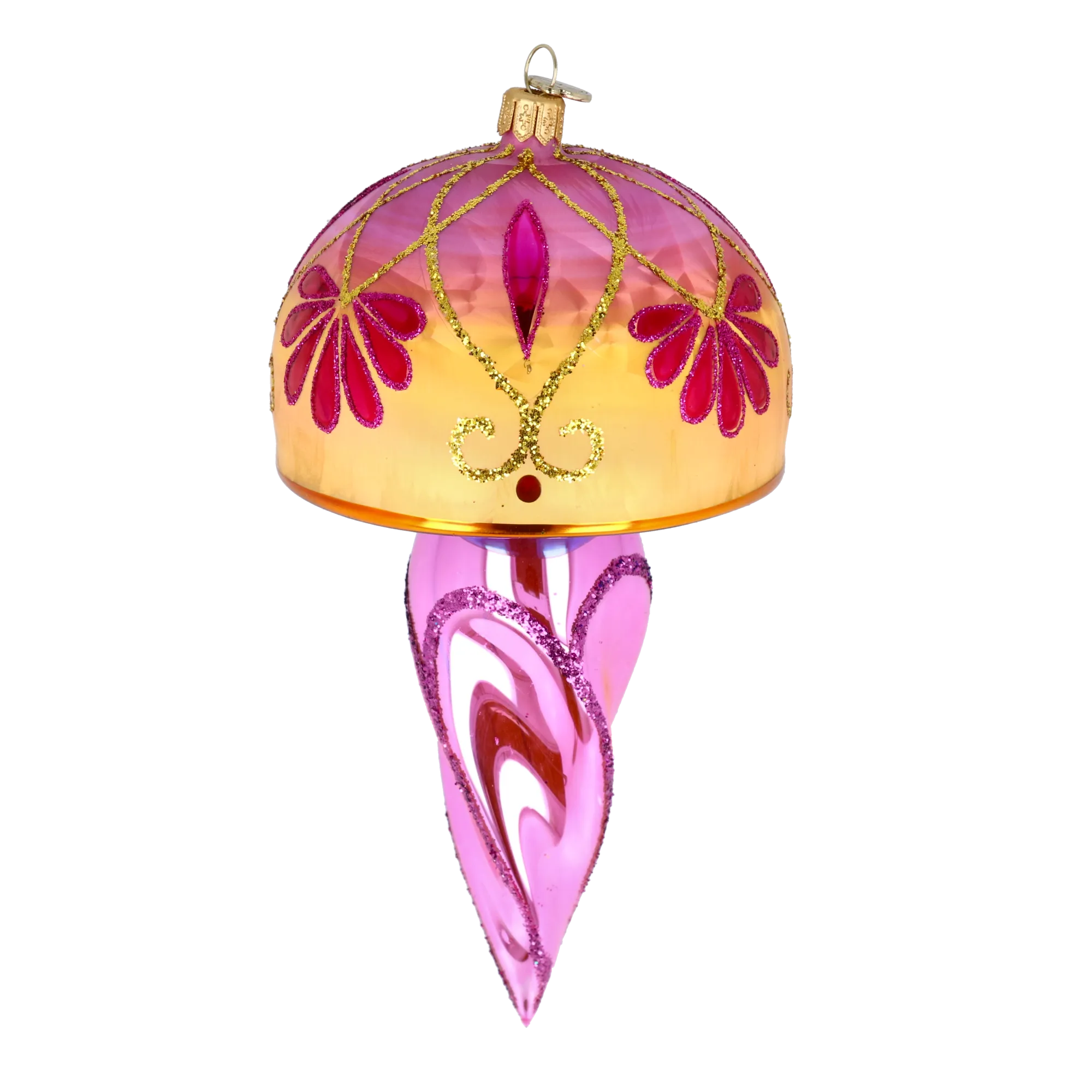 Golden Rose Handmade Glass Christmas ornament Retro Glass Ornament 2025-114