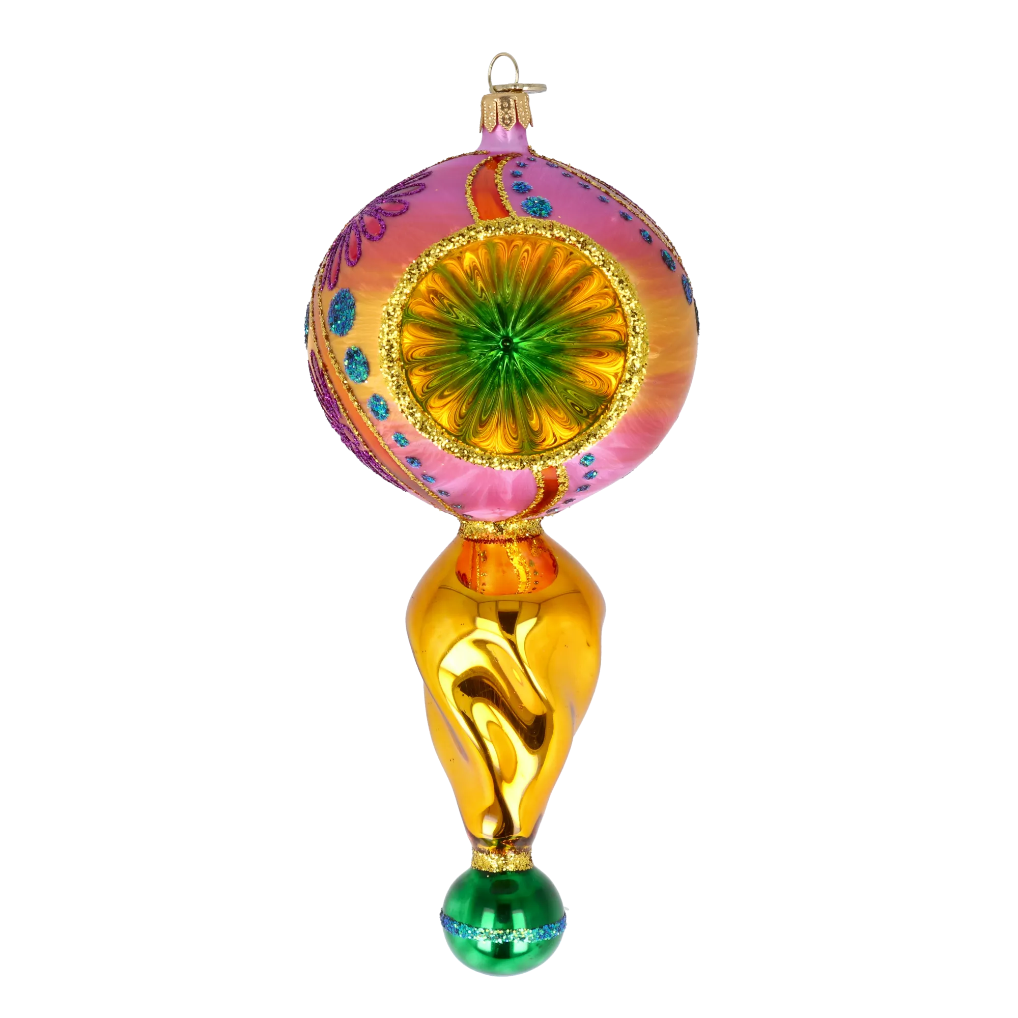 Amber Rose Pulse | Hand-Painted Glass Ornament | Blubom 2025-115