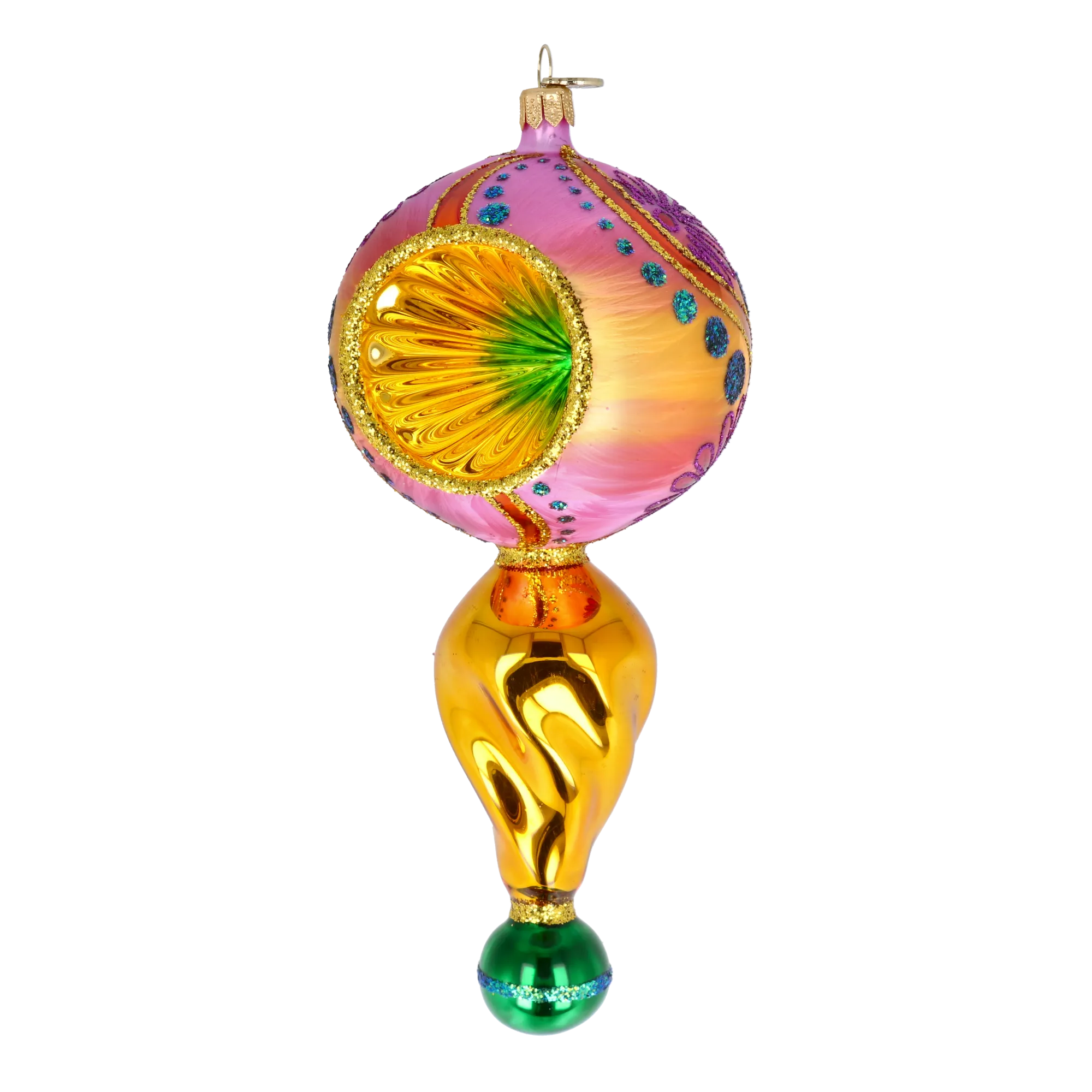 Amber Rose Pulse | Hand-Painted Glass Ornament | Blubom 2025-115