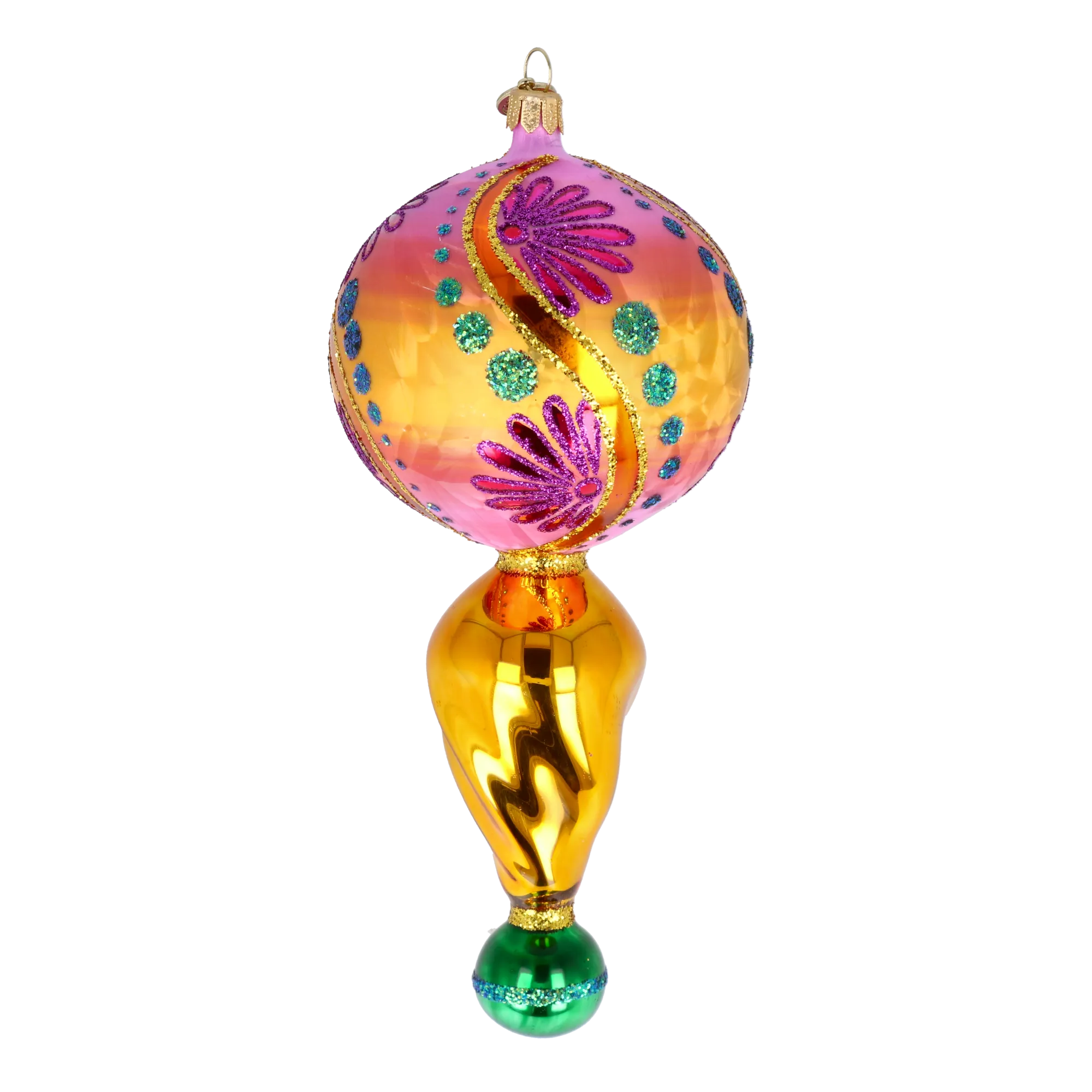 Amber Rose Pulse | Hand-Painted Glass Ornament | Blubom 2025-115