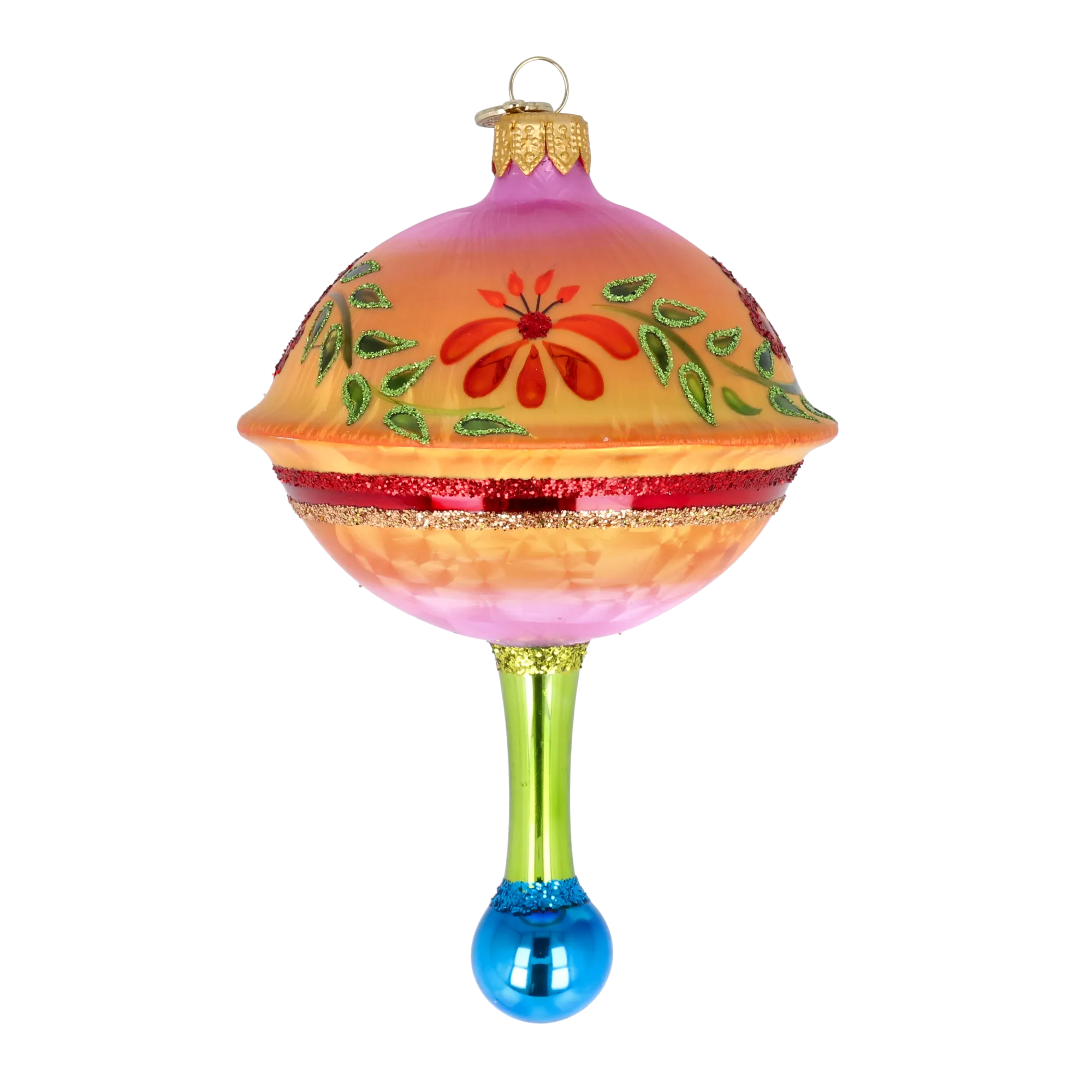 Sunset Blossom Glass Christmas ornament Retro Glass Reflector Ornament 2025-116