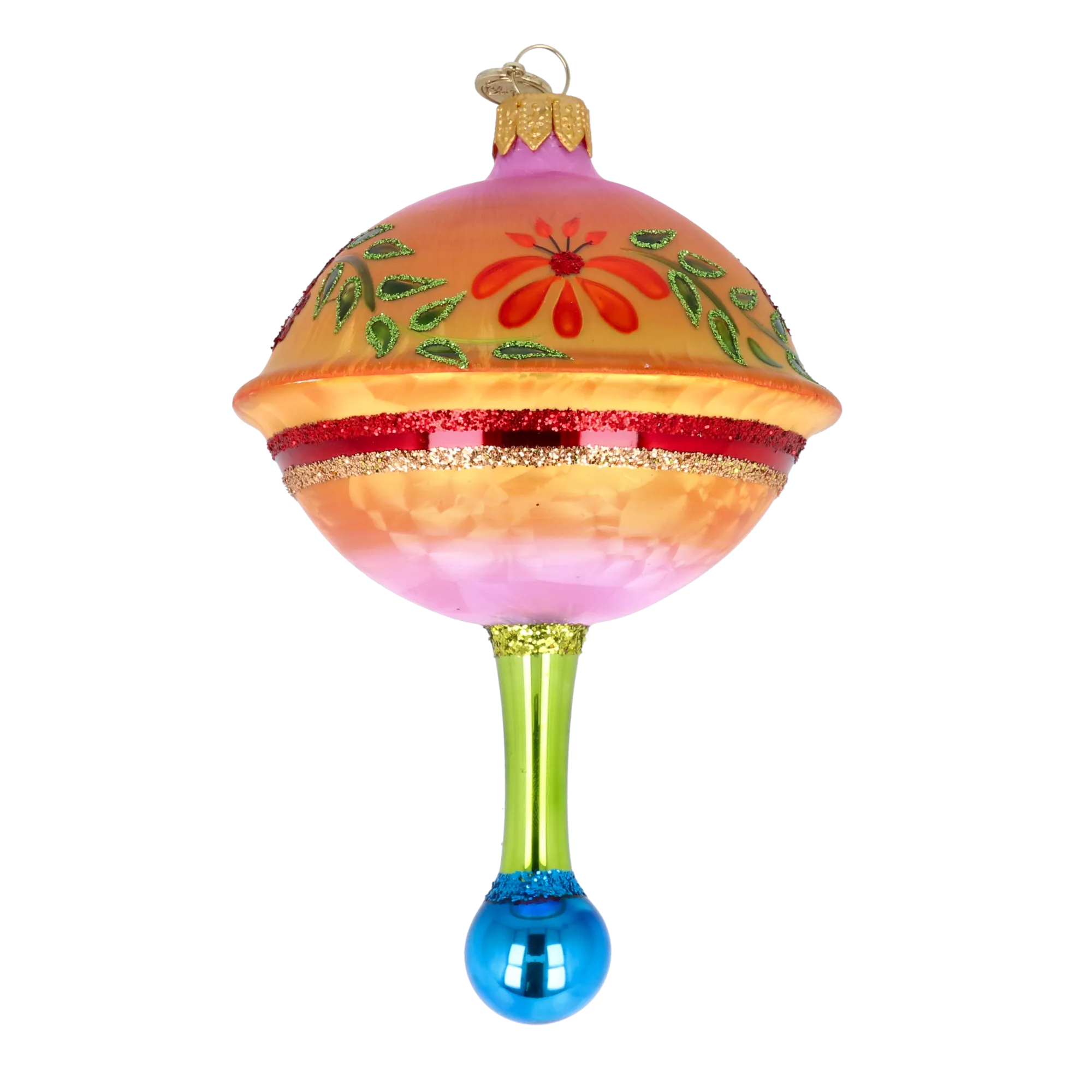 Sunset Blossom Glass Christmas ornament Retro Glass Reflector Ornament 2025-116