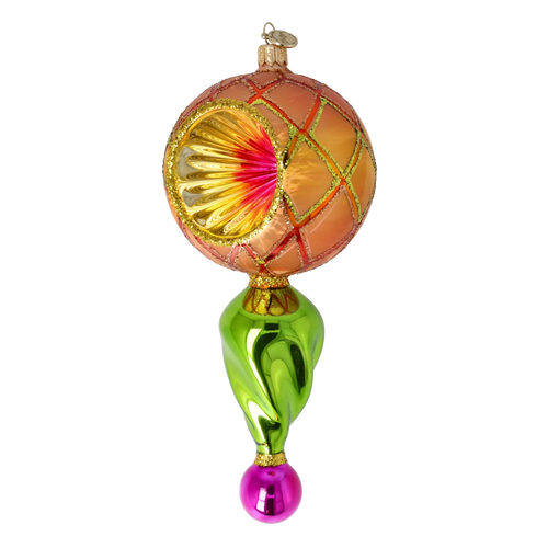 Saffron Solar Pulse | Hand-Painted Glass Ornament | Blubom 2025-117