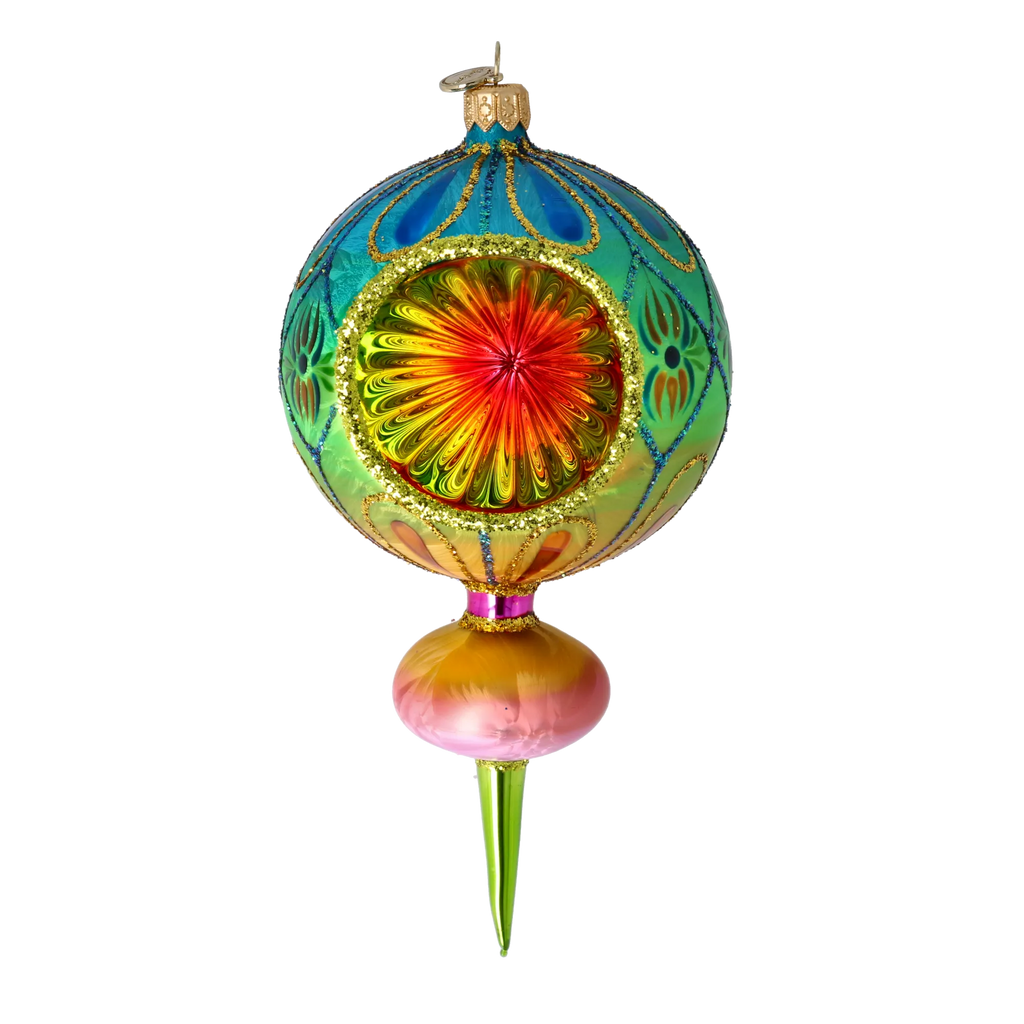 Azure Solar Mirage | Hand-Painted Glass Ornament | Blubom 2025-118