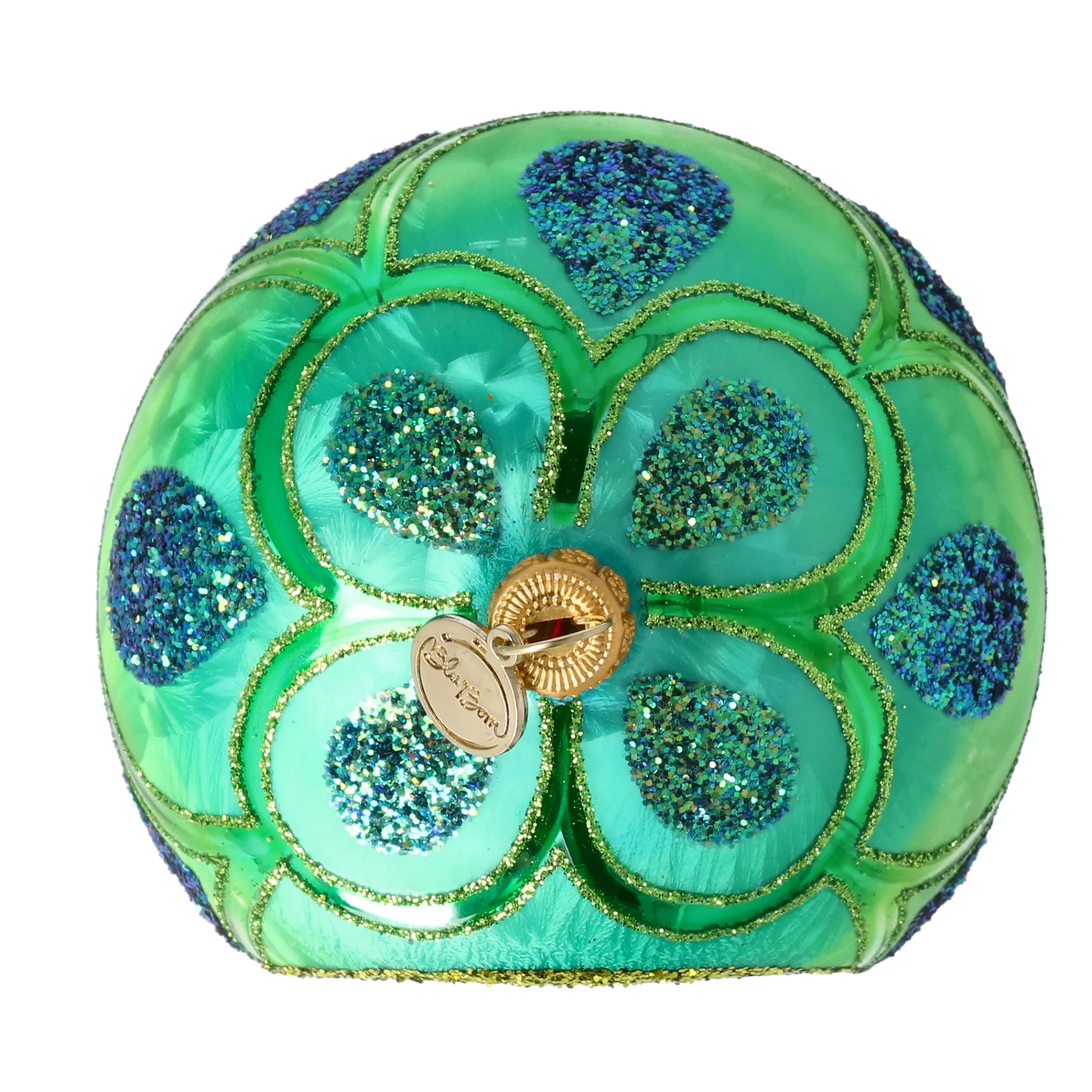 Aquamarine Solar Pulse | Hand-Painted Glass Ornament | Blubom 2025-119